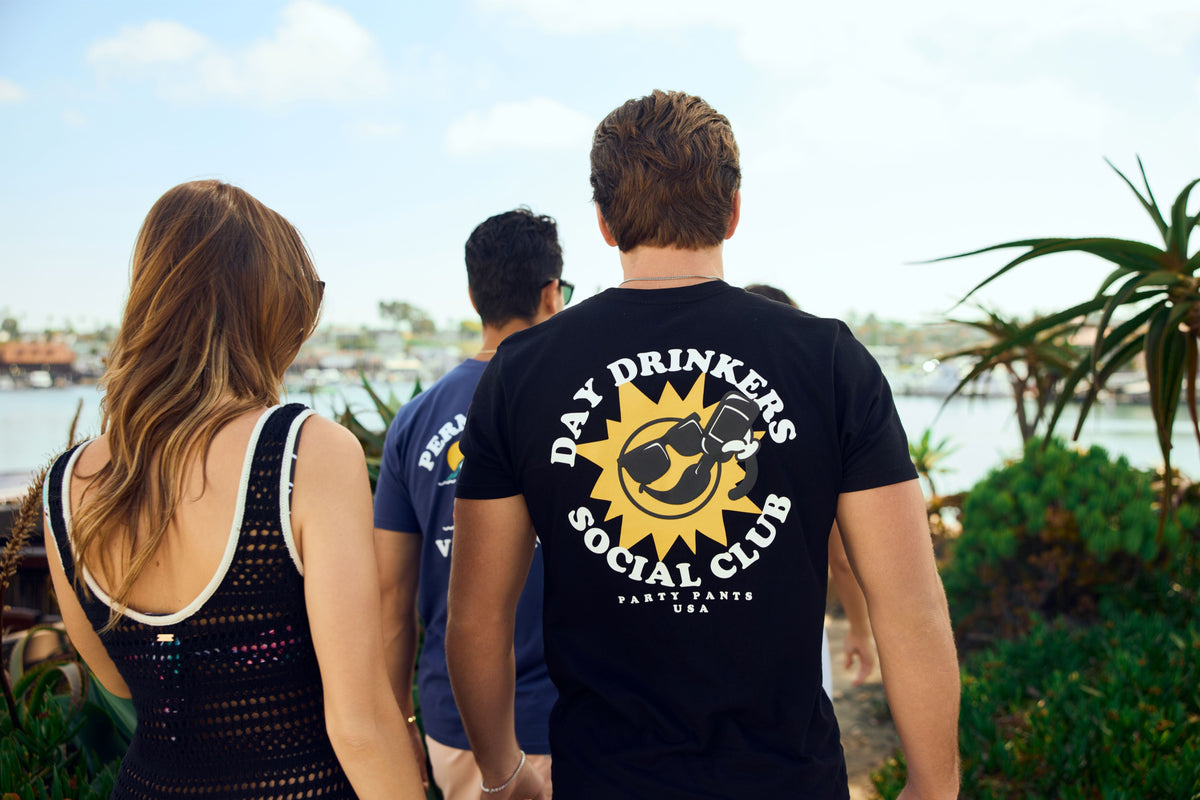 Men's Short Sleeve T- Shirt - Day Drinker Black TEES PARTY PANTS