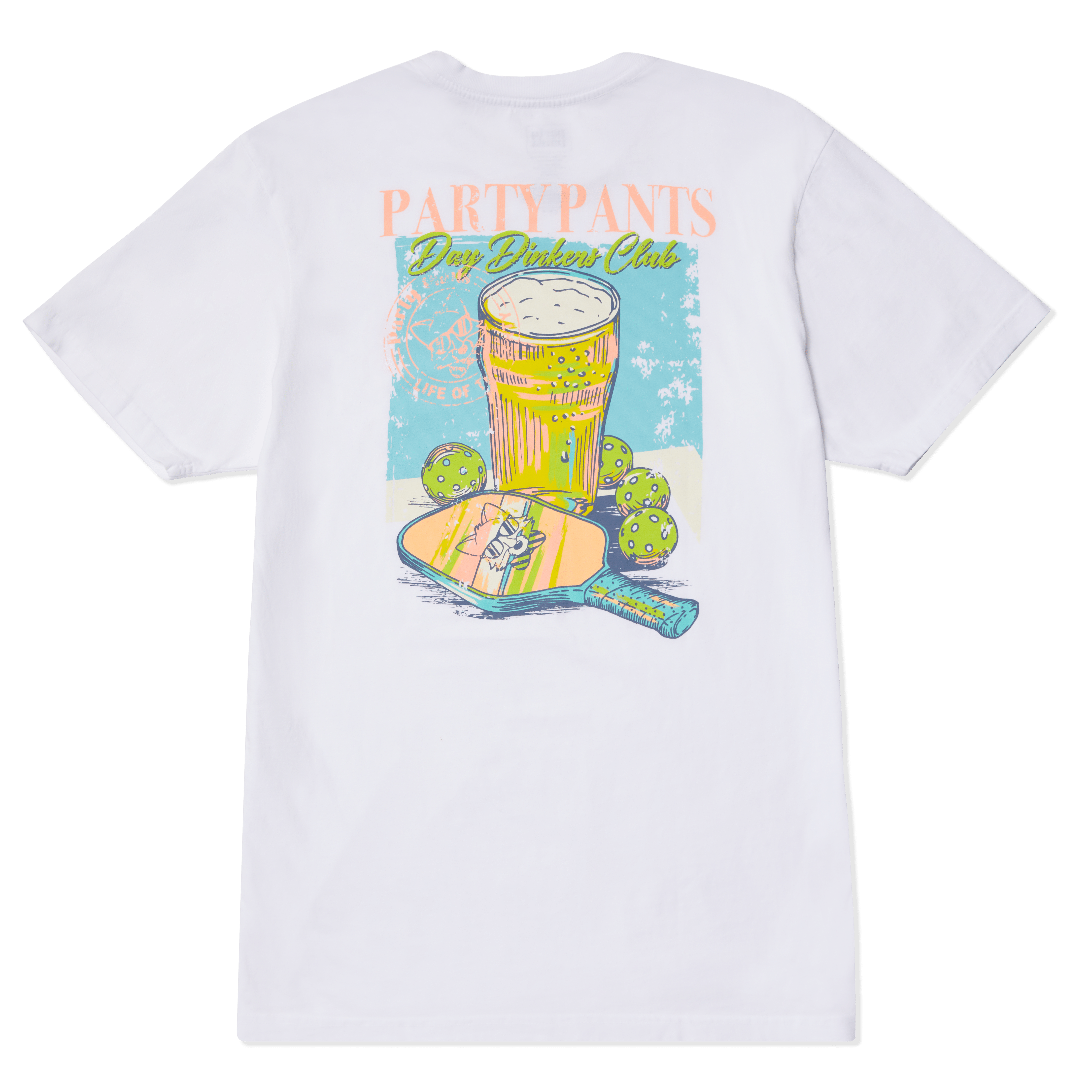 DAY DINKER T-SHIRT - WHITE TEE PARTY PANTS