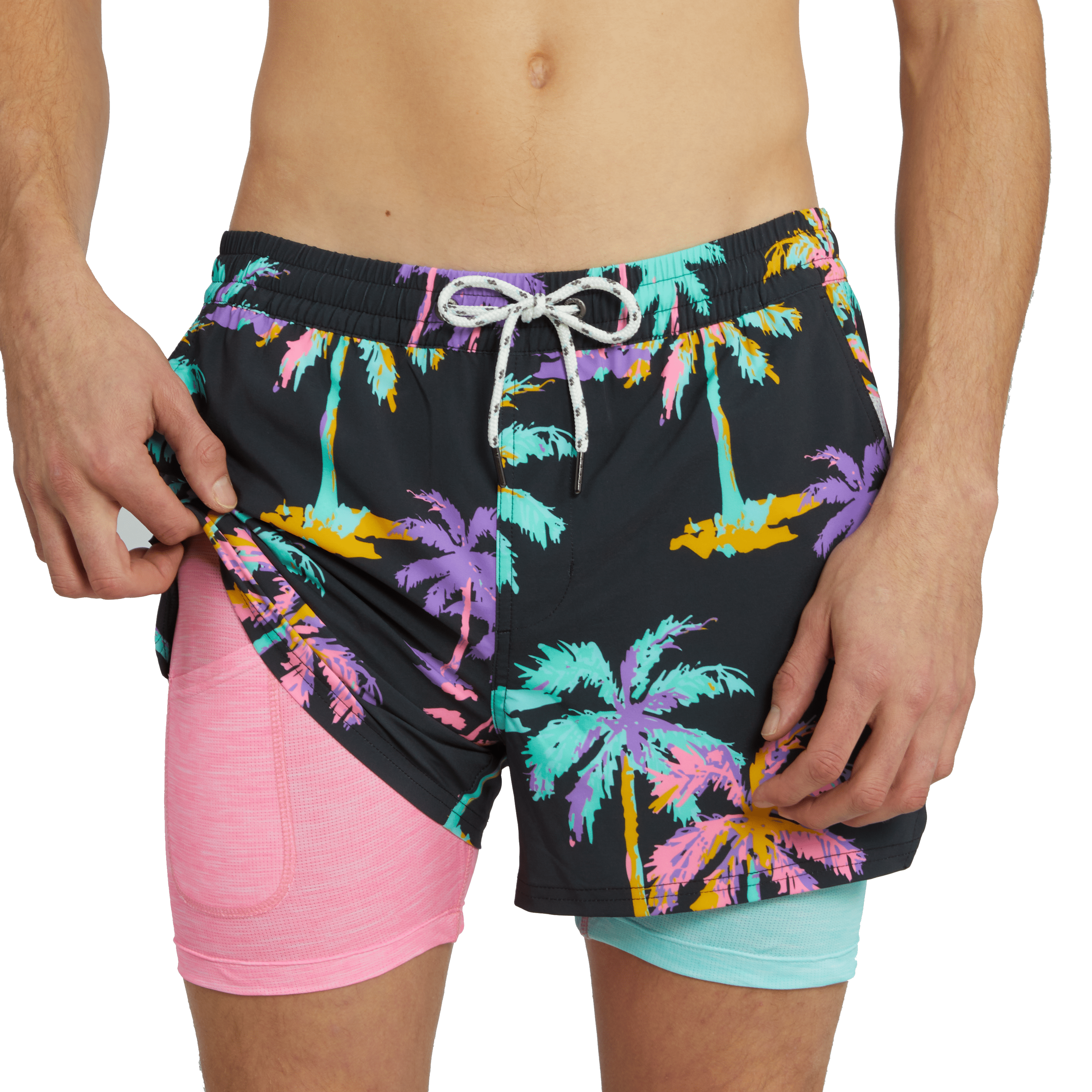 FUNKY PALMS 4" SPORT MODE SHORT - BLACK 4" SPORT MODE SHORTS PARTY PANTS