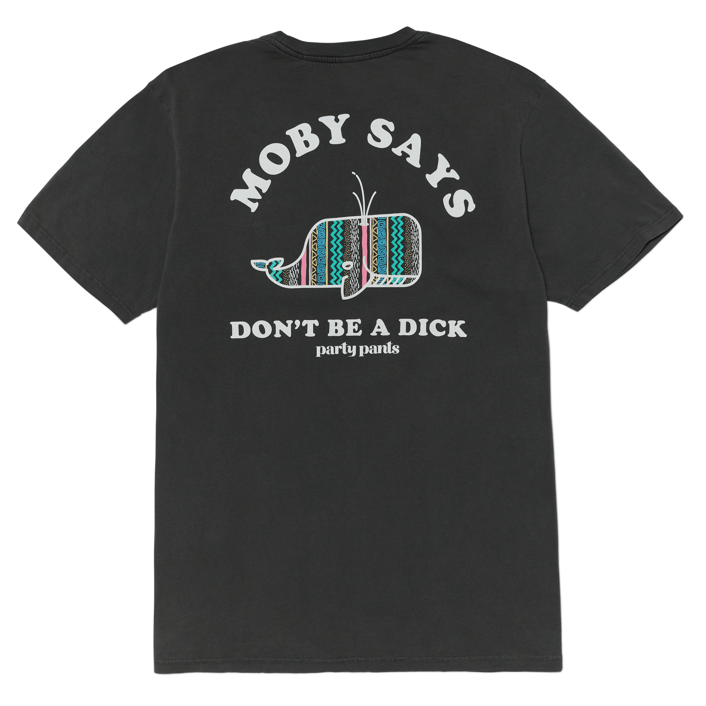 MOBY SAYS 2.0 T-SHIRT - WASHED BLACK TEE PARTY PANTS