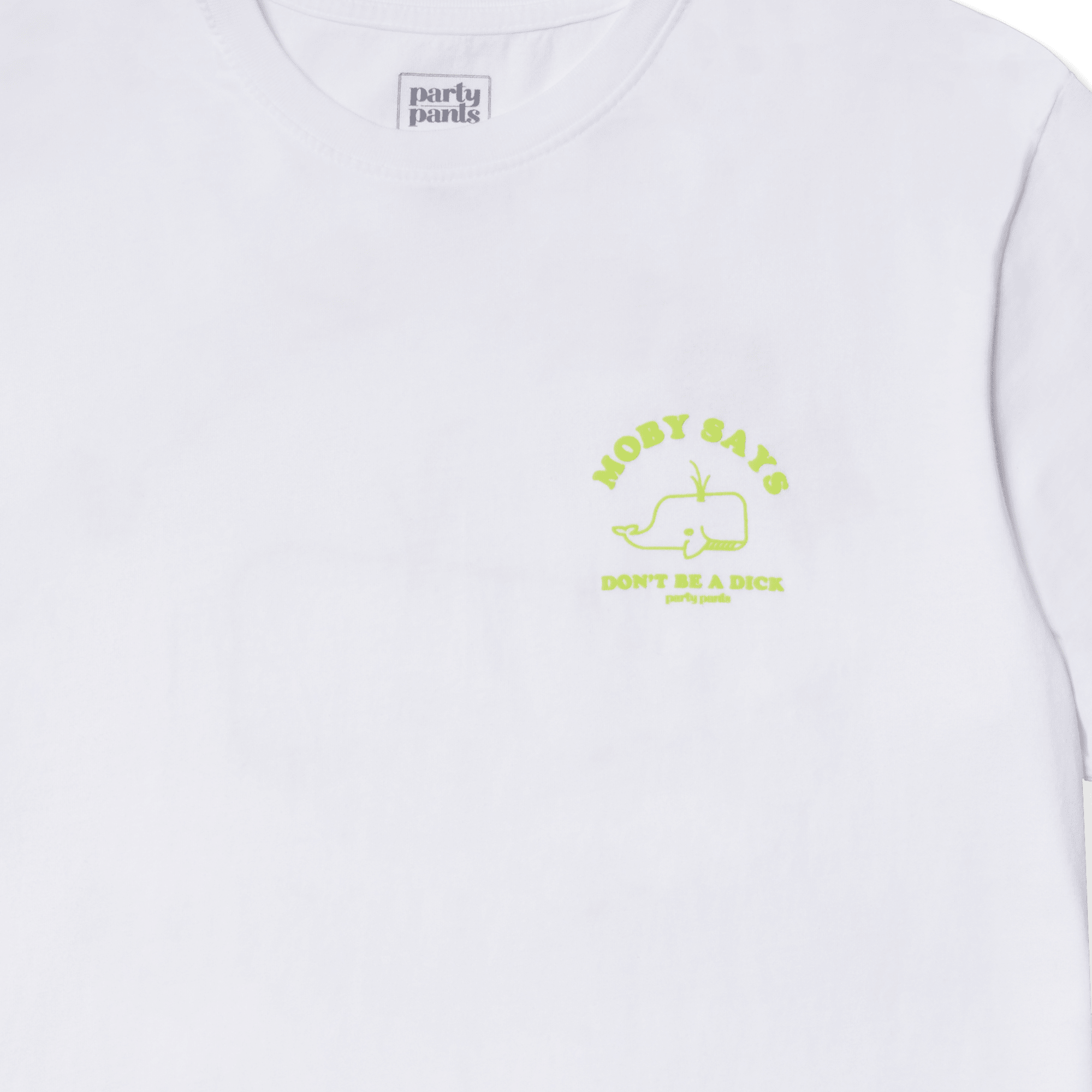MOBY SAYS T-SHIRT - WHITE TEE PARTY PANTS