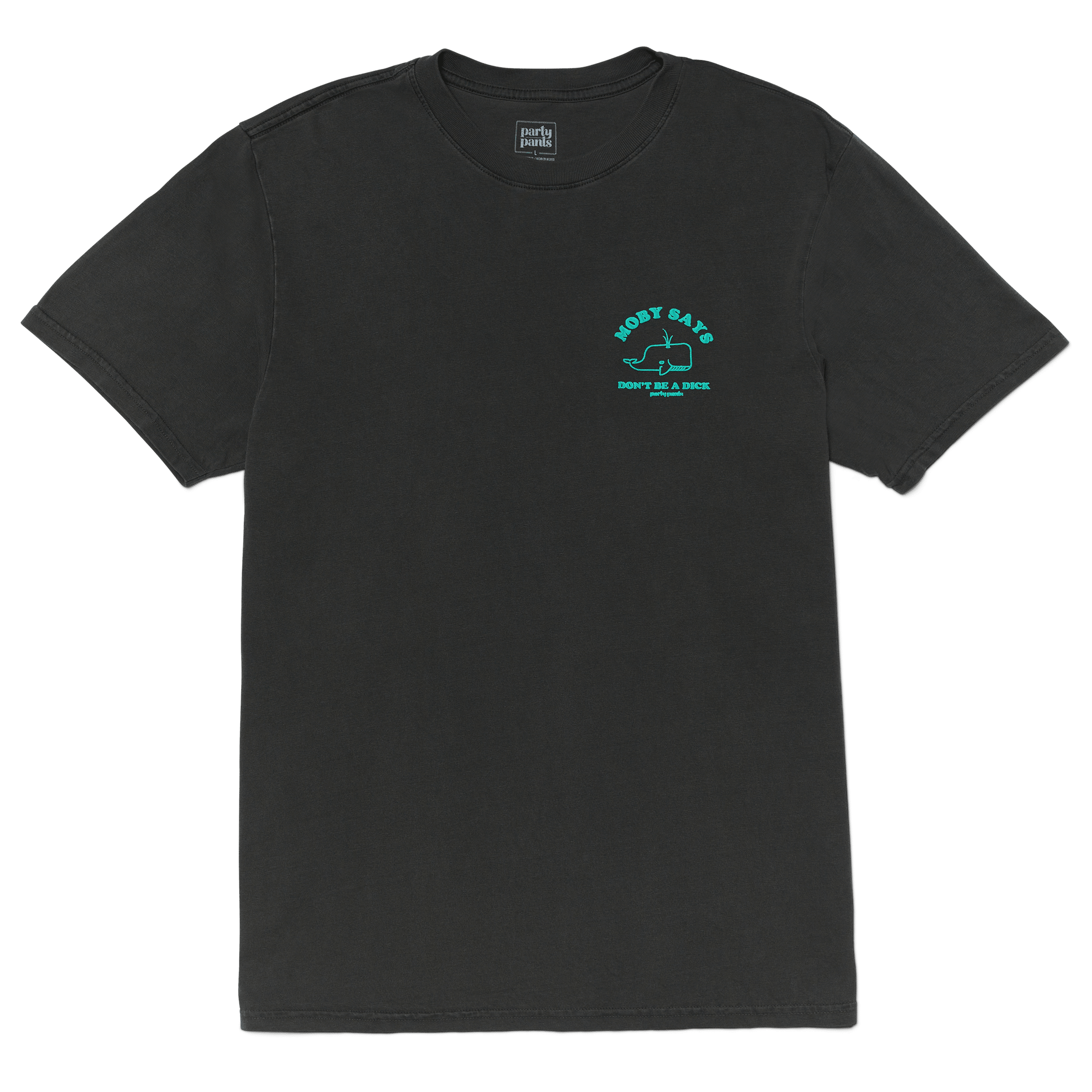 MOBY SAYS T-SHIRT - WASHED BLACK TEE PARTY PANTS