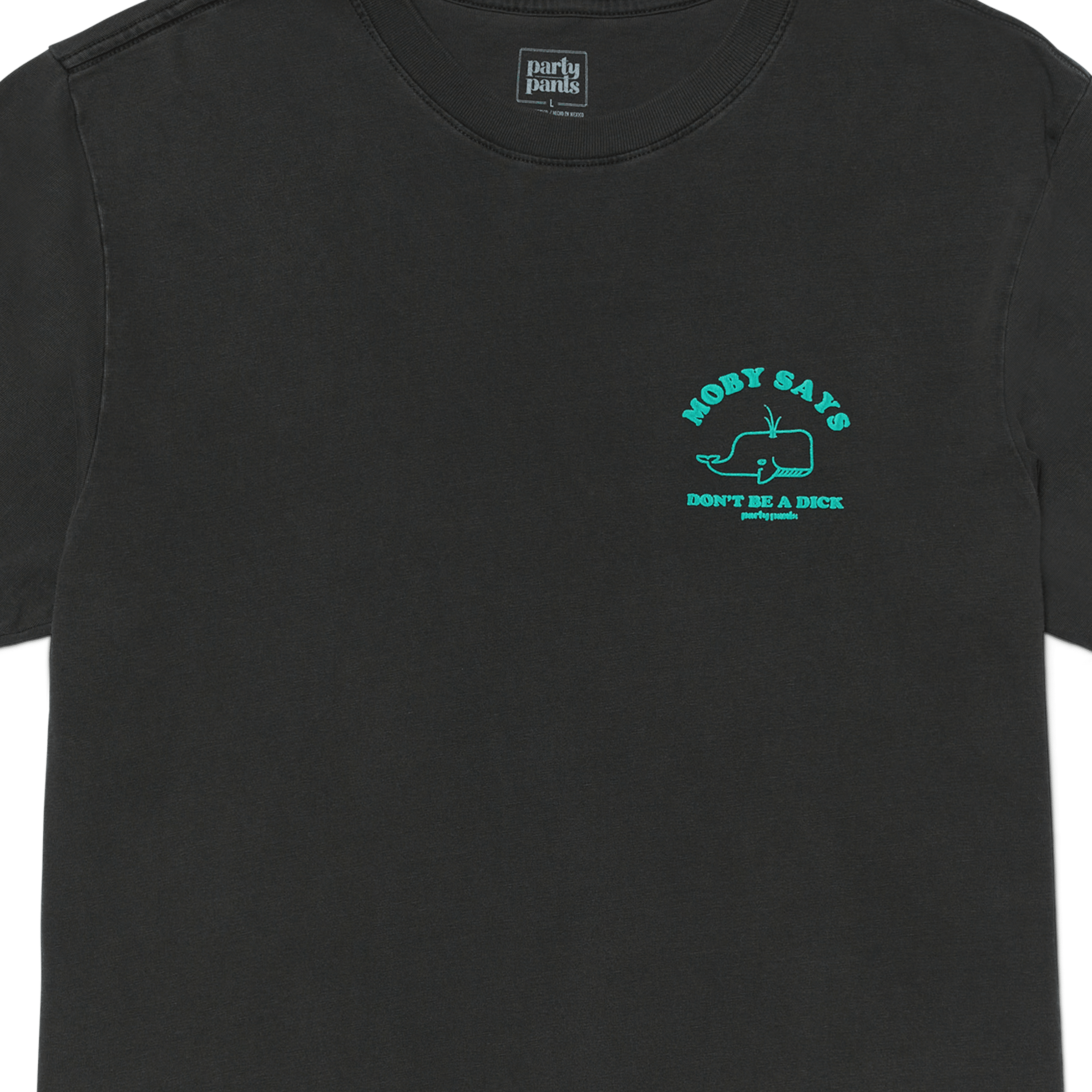 MOBY SAYS T-SHIRT - WASHED BLACK TEE PARTY PANTS
