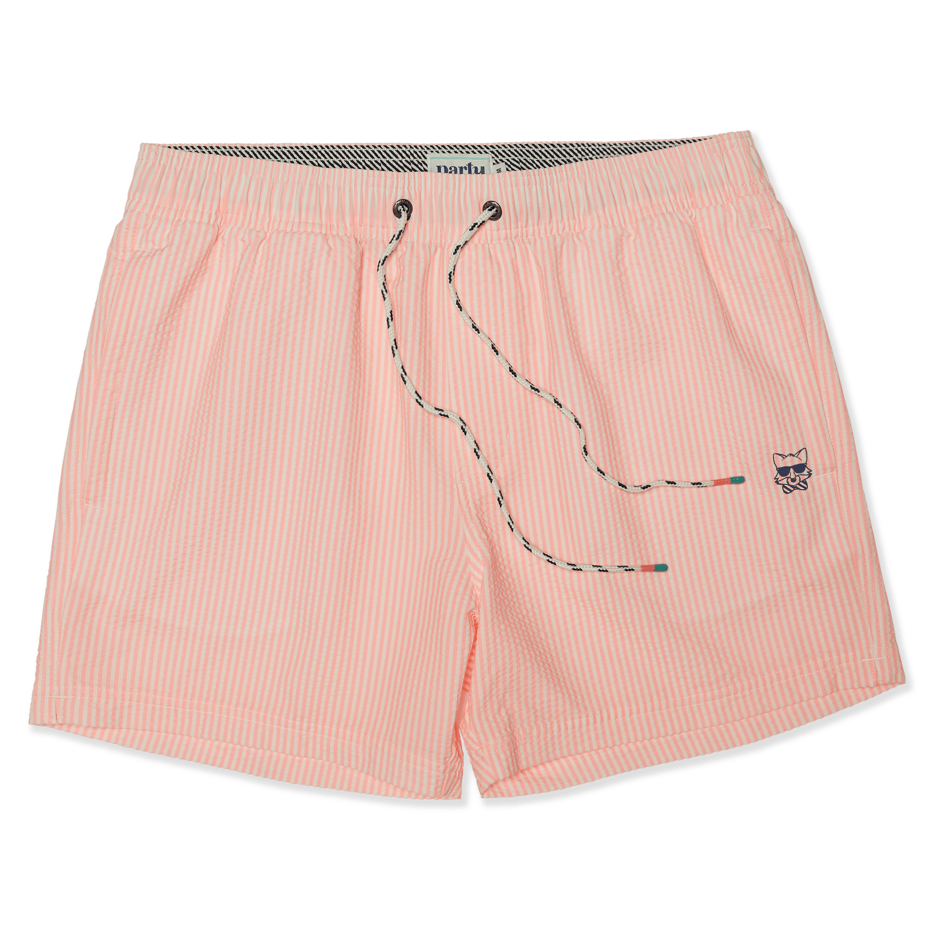 5" Striped Pastel Coral Party Starter Lined Short PARTY STARTER SHORT PARTY PANTS