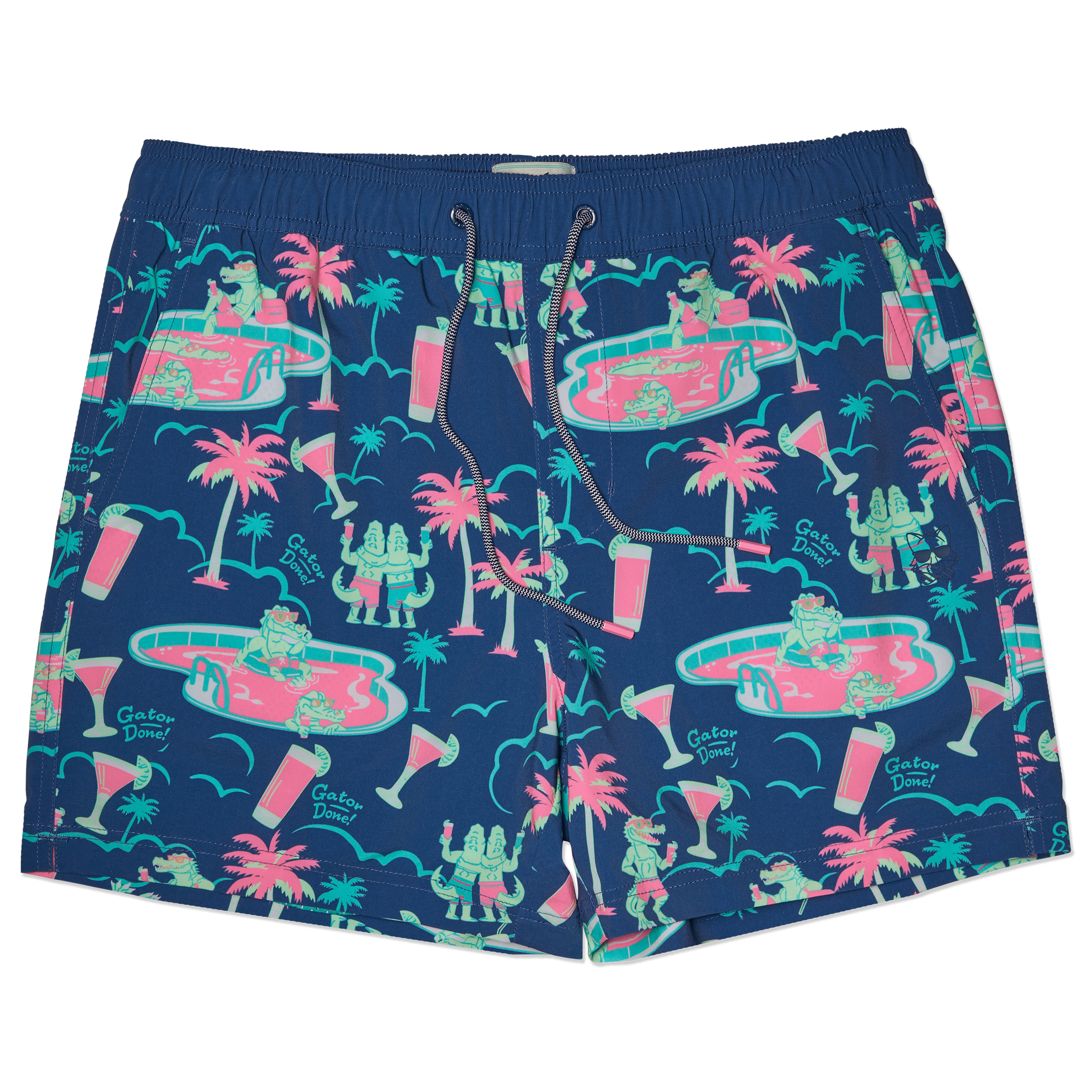 Bayou Drinks Navy Happy Hour Short Happy Hour Short PARTY PANTS