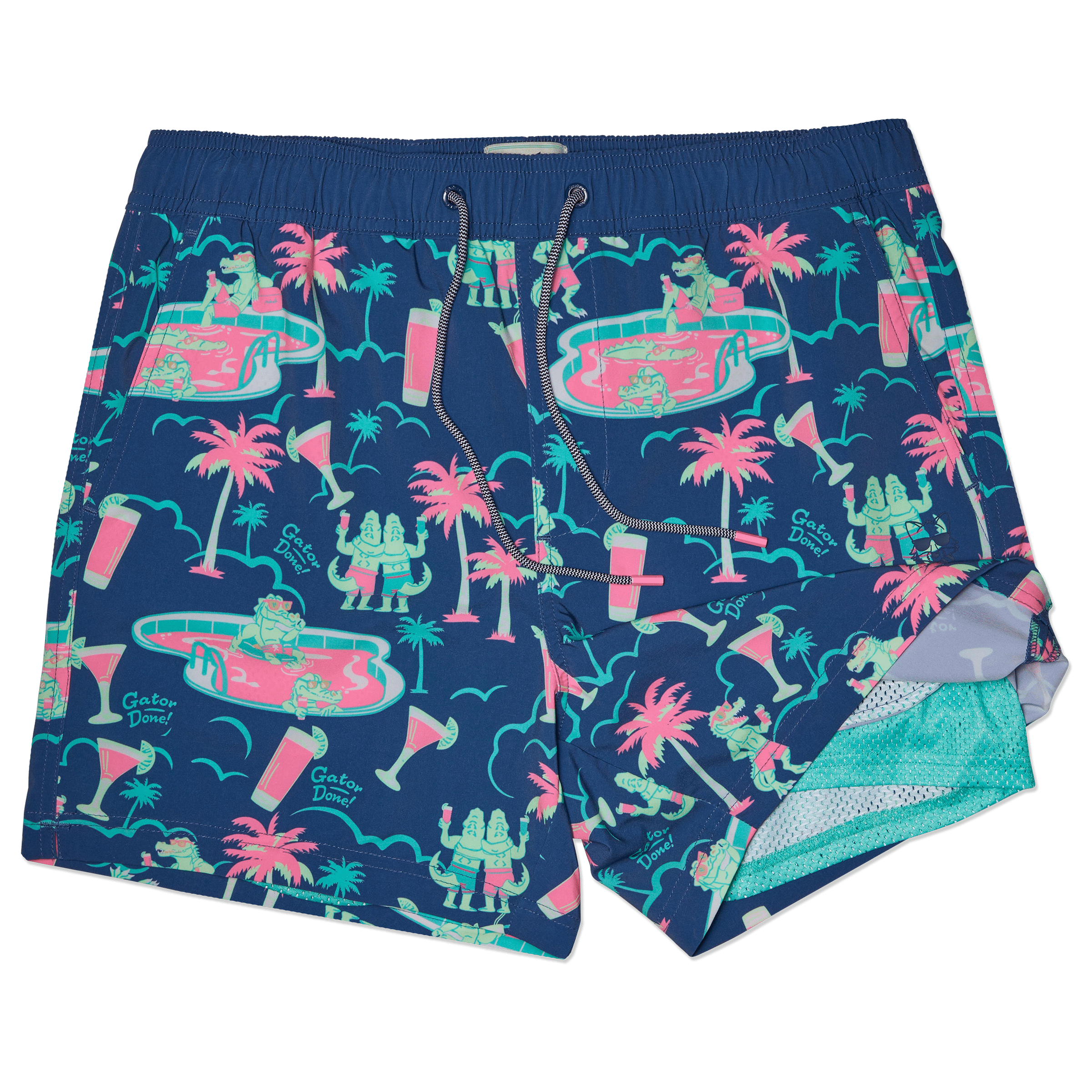 Bayou Drinks Navy Happy Hour Short Happy Hour Short PARTY PANTS