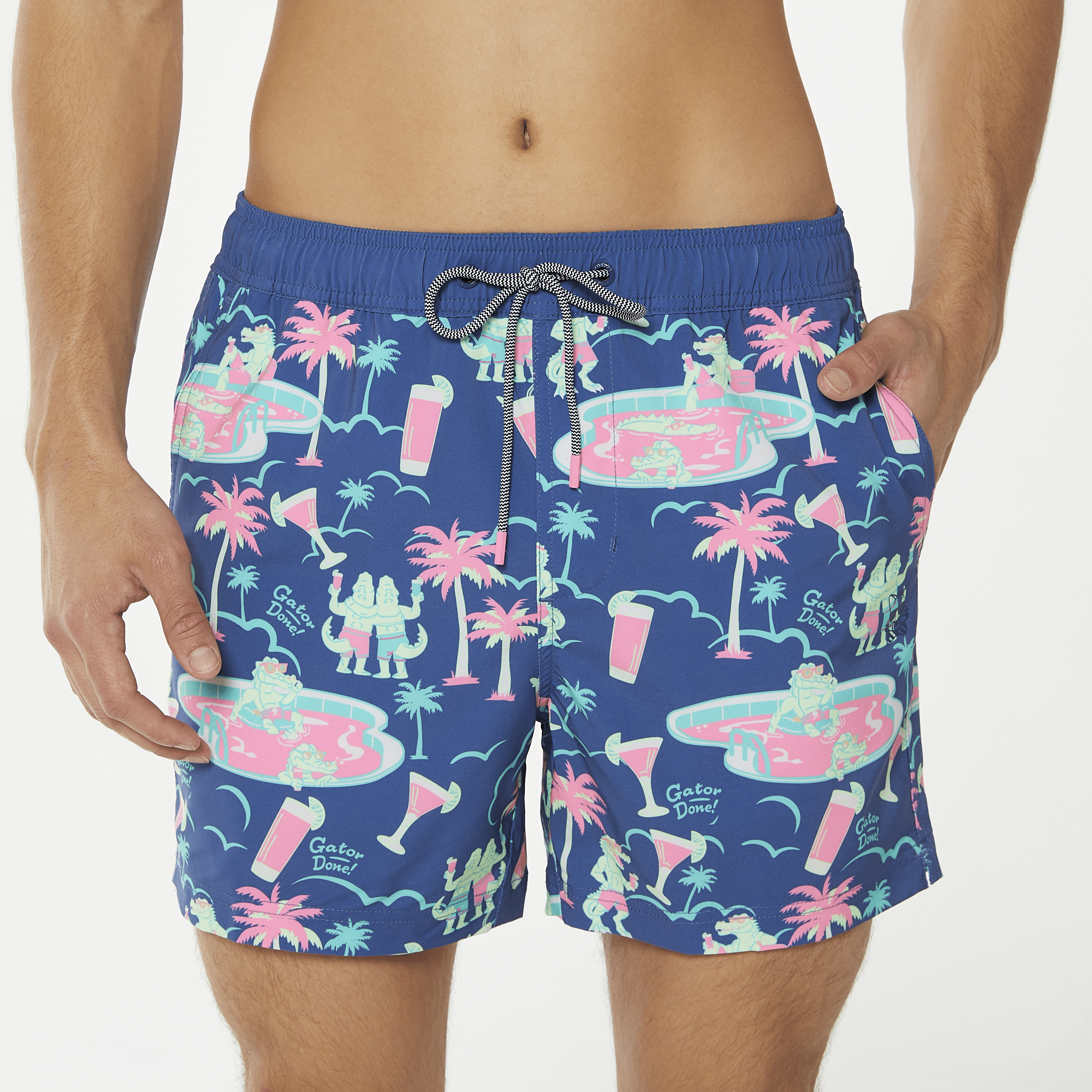 Bayou Drinks Navy Happy Hour Short Happy Hour Short PARTY PANTS