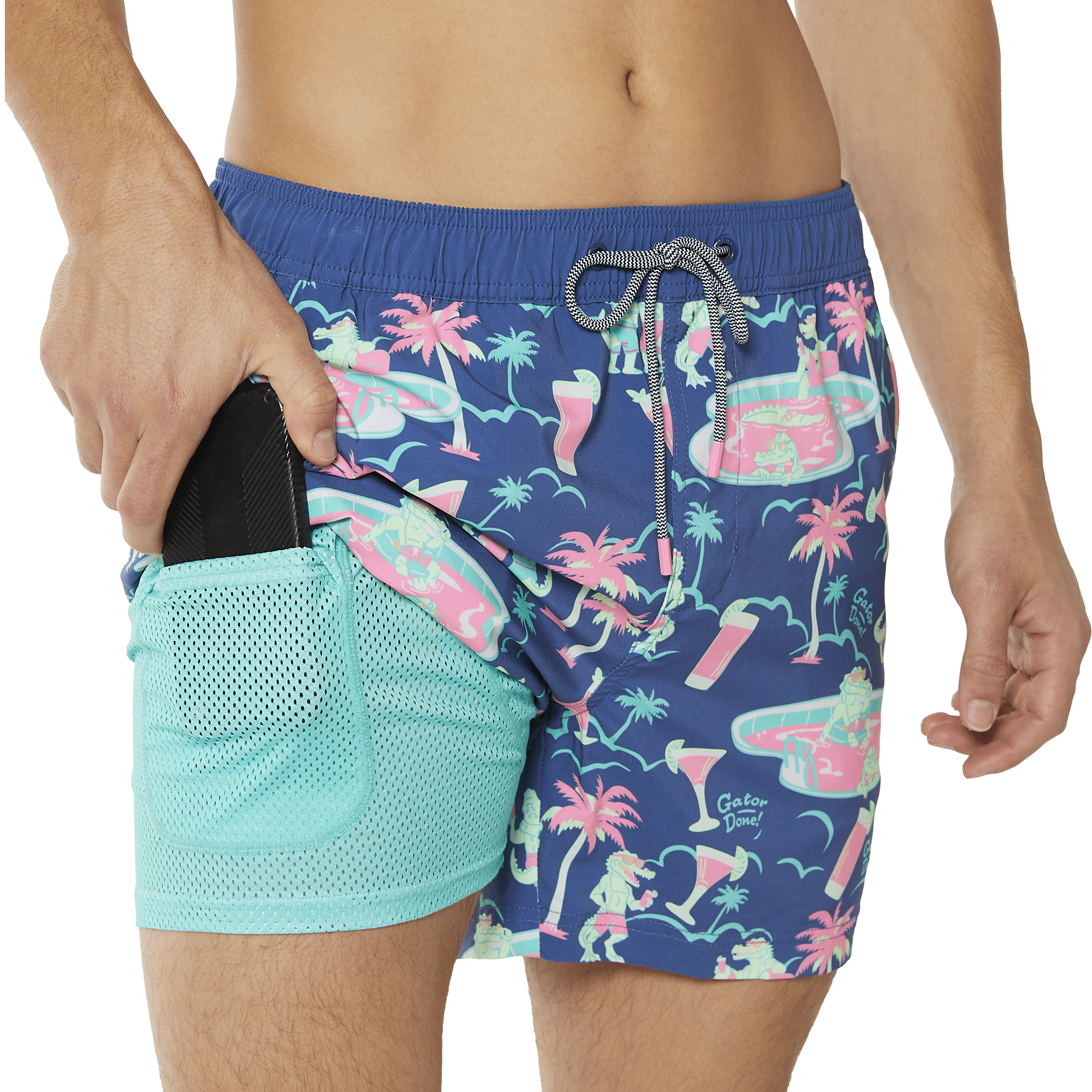 Bayou Drinks Navy Happy Hour Short Happy Hour Short PARTY PANTS