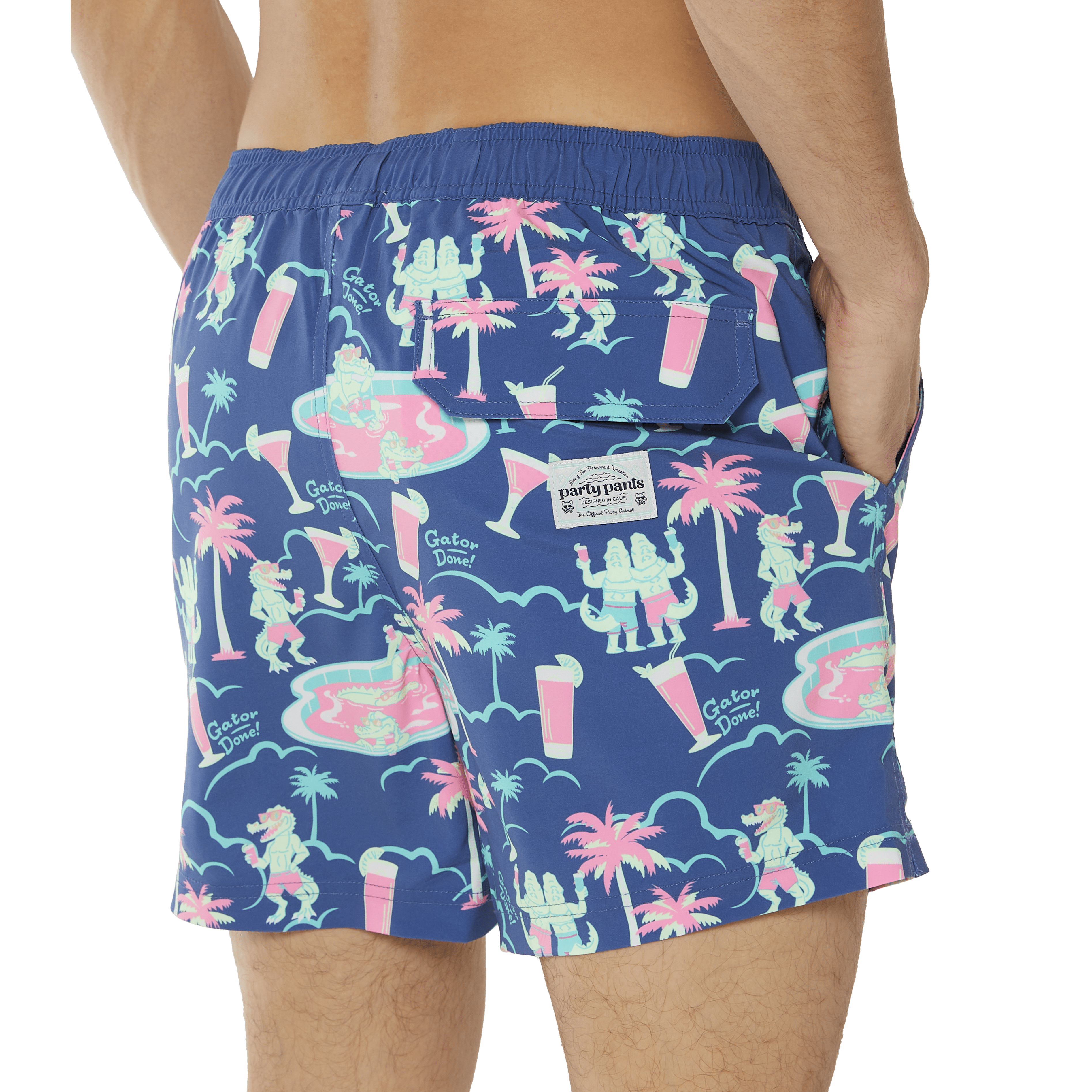 Bayou Drinks Navy Happy Hour Short Happy Hour Short PARTY PANTS