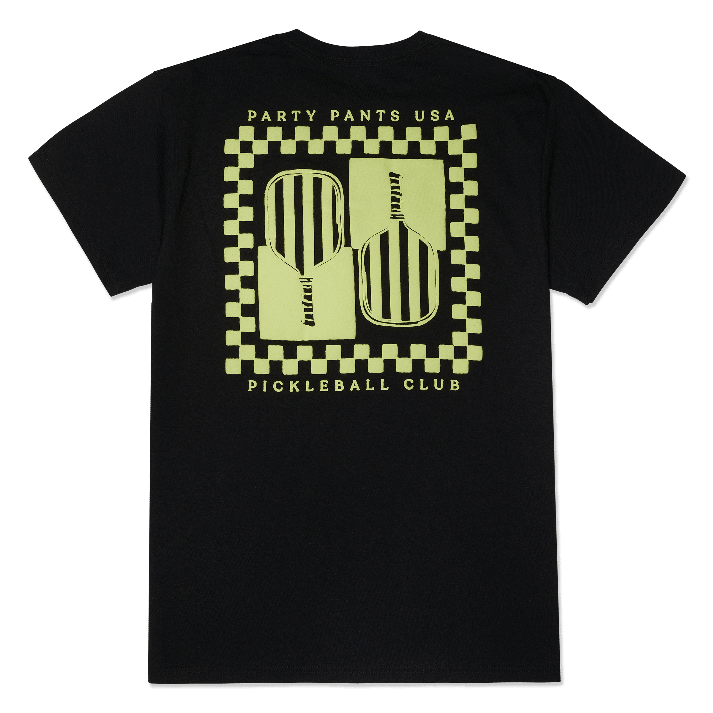 RALLY CHECK BLACK T-SHIRT TEES PARTY PANTS