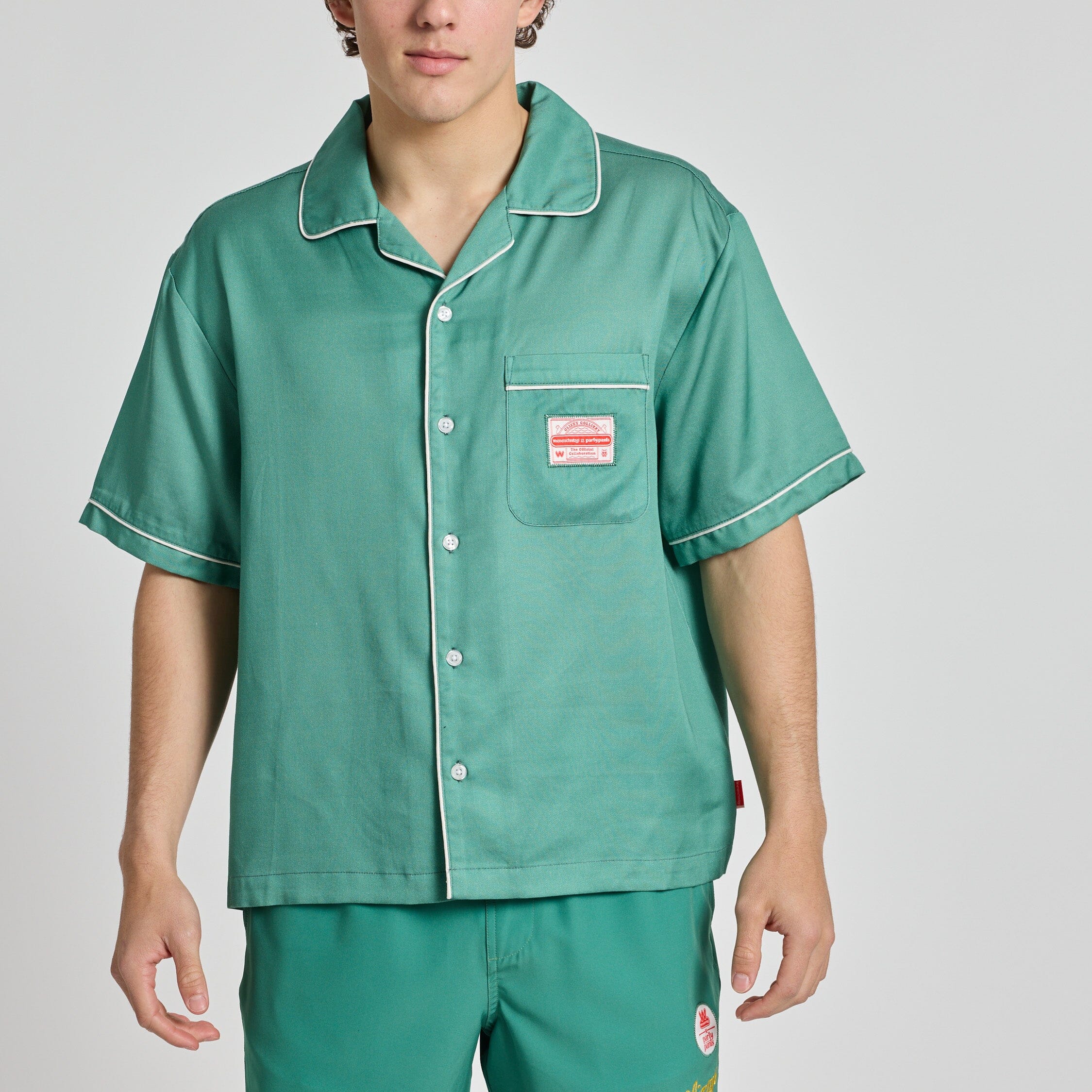 Glizzy On The Green Green Camp Shirt Woven PARTY PANTS