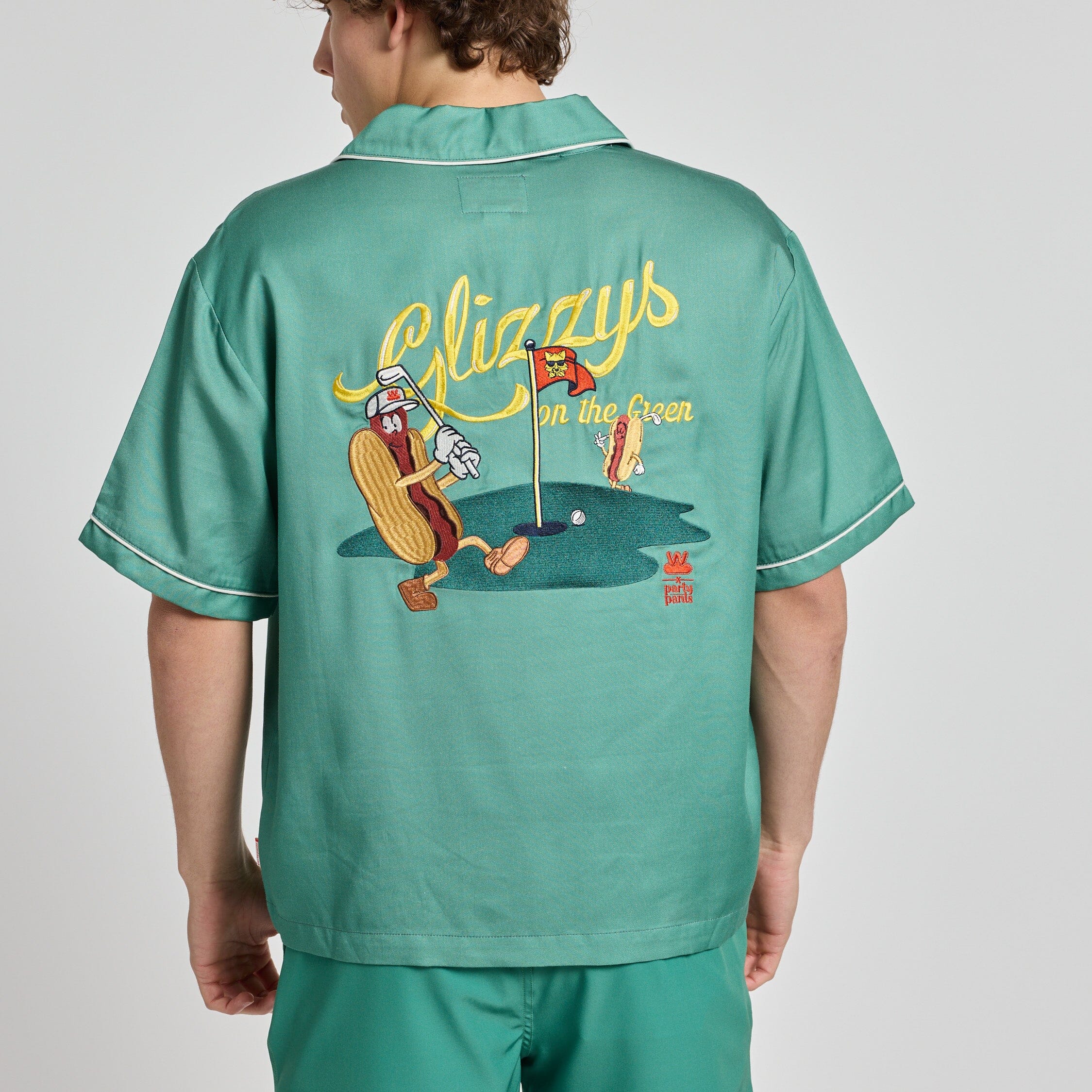 Glizzy On The Green Green Camp Shirt Woven PARTY PANTS