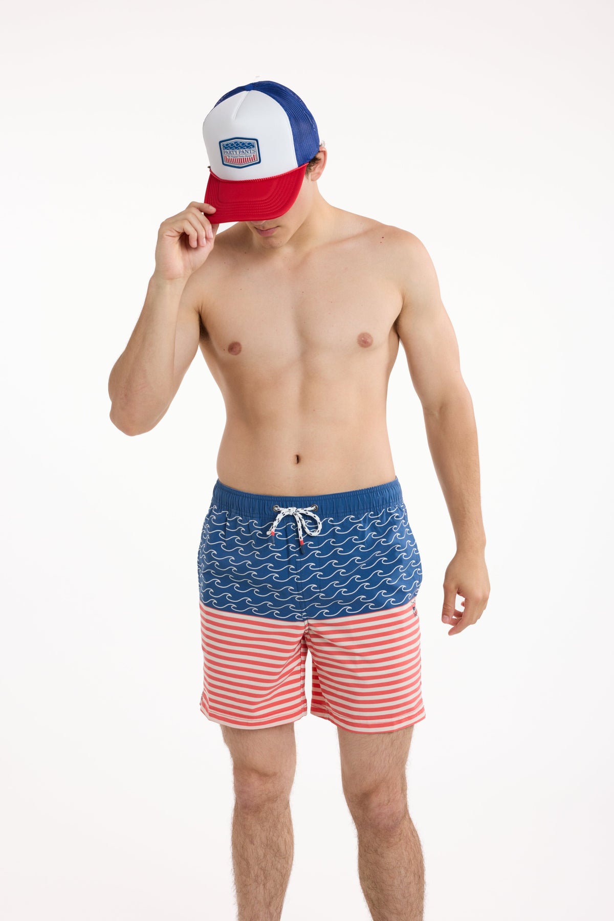 Men's Trucker Hat - Patriotic Red Blue Hats PARTY PANTS