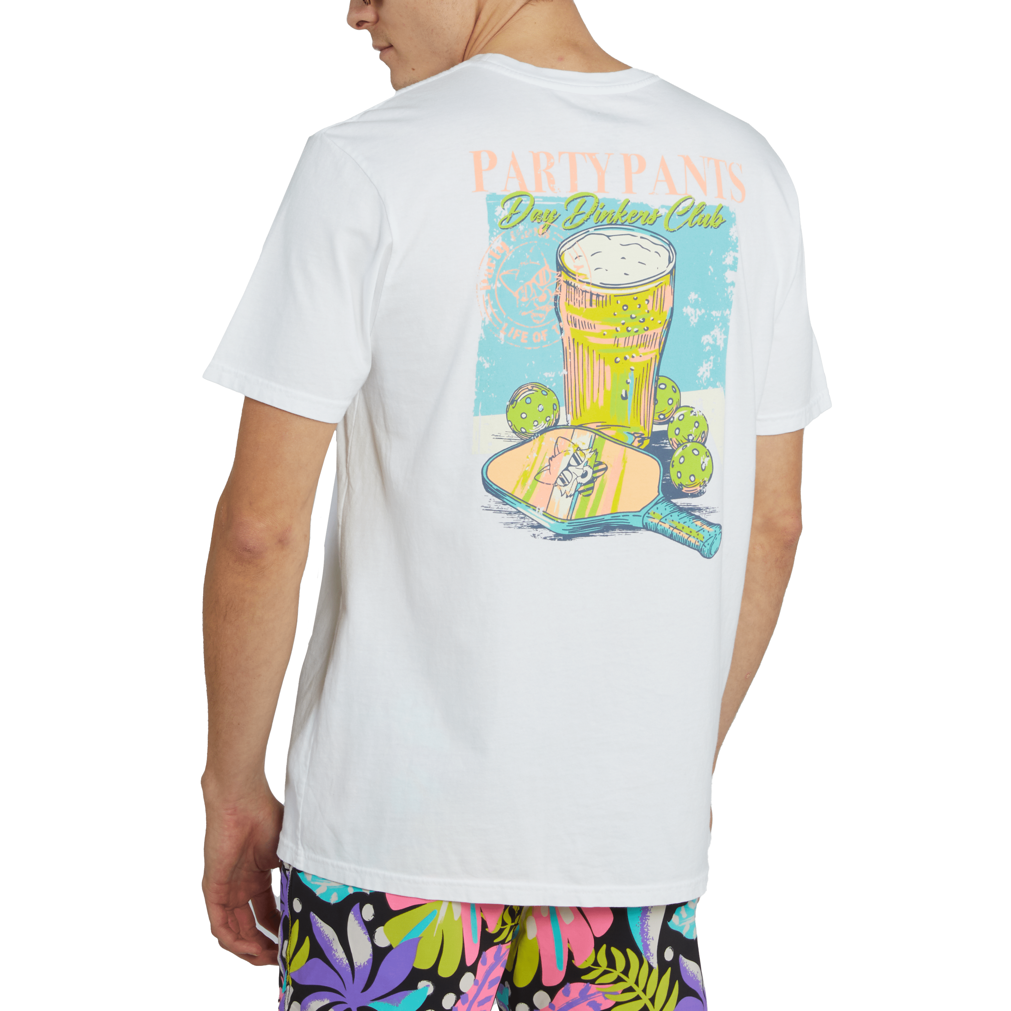 DAY DINKER T-SHIRT - WHITE TEE PARTY PANTS