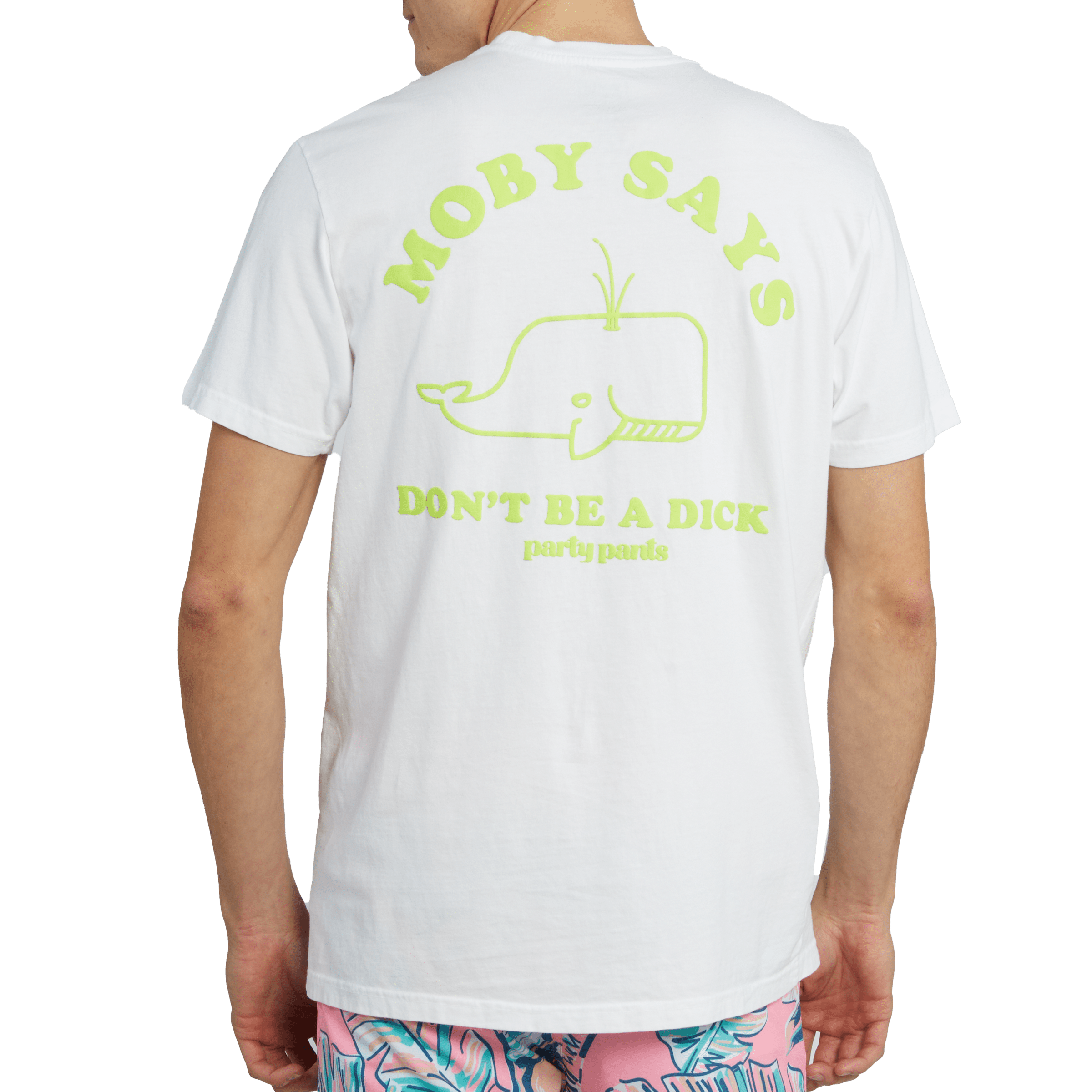 MOBY SAYS T-SHIRT - WHITE TEE PARTY PANTS 