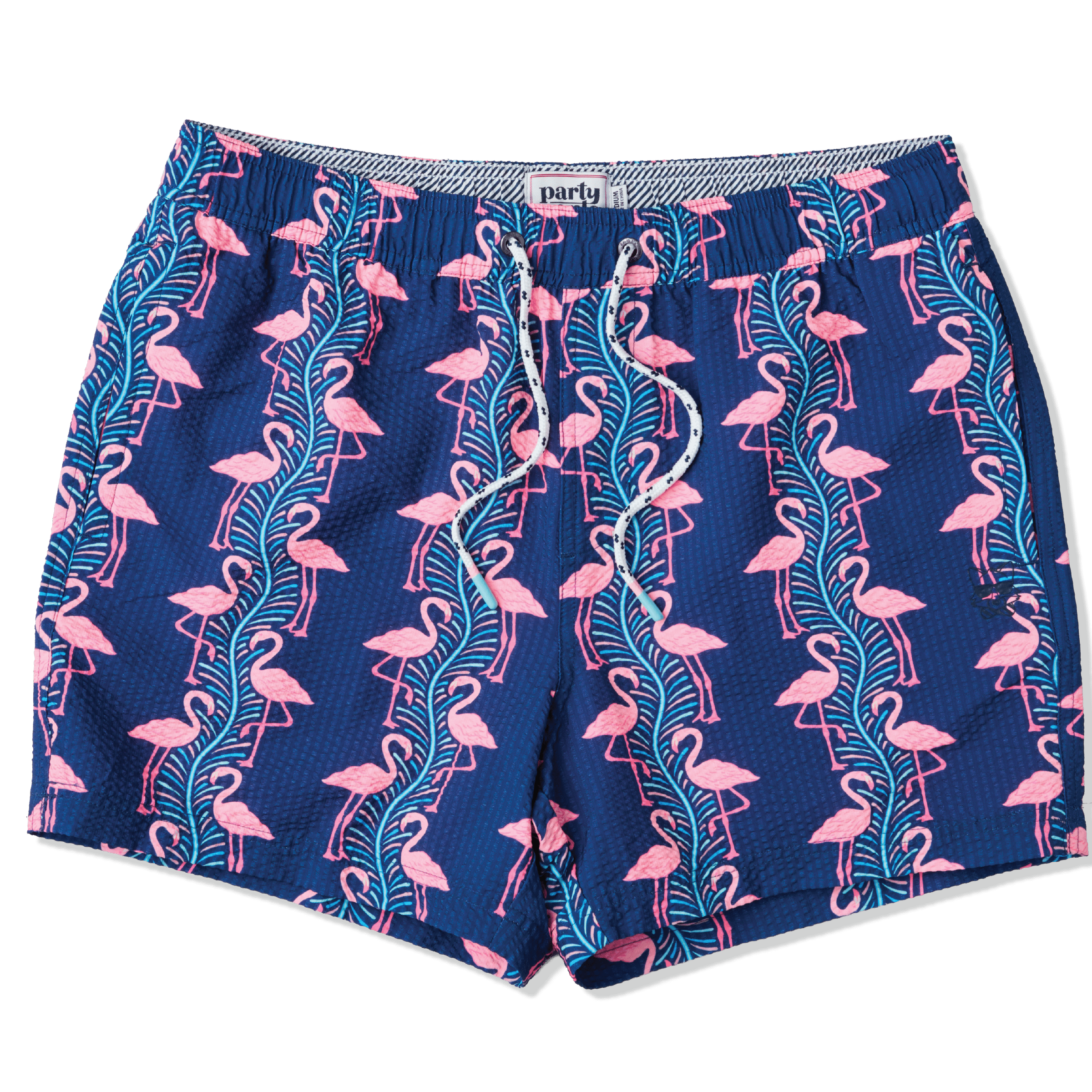 Flamingles in Navy Blue - Men's 5" Party Starter Shorts PARTY STARTER SHORT PARTY PANTS
