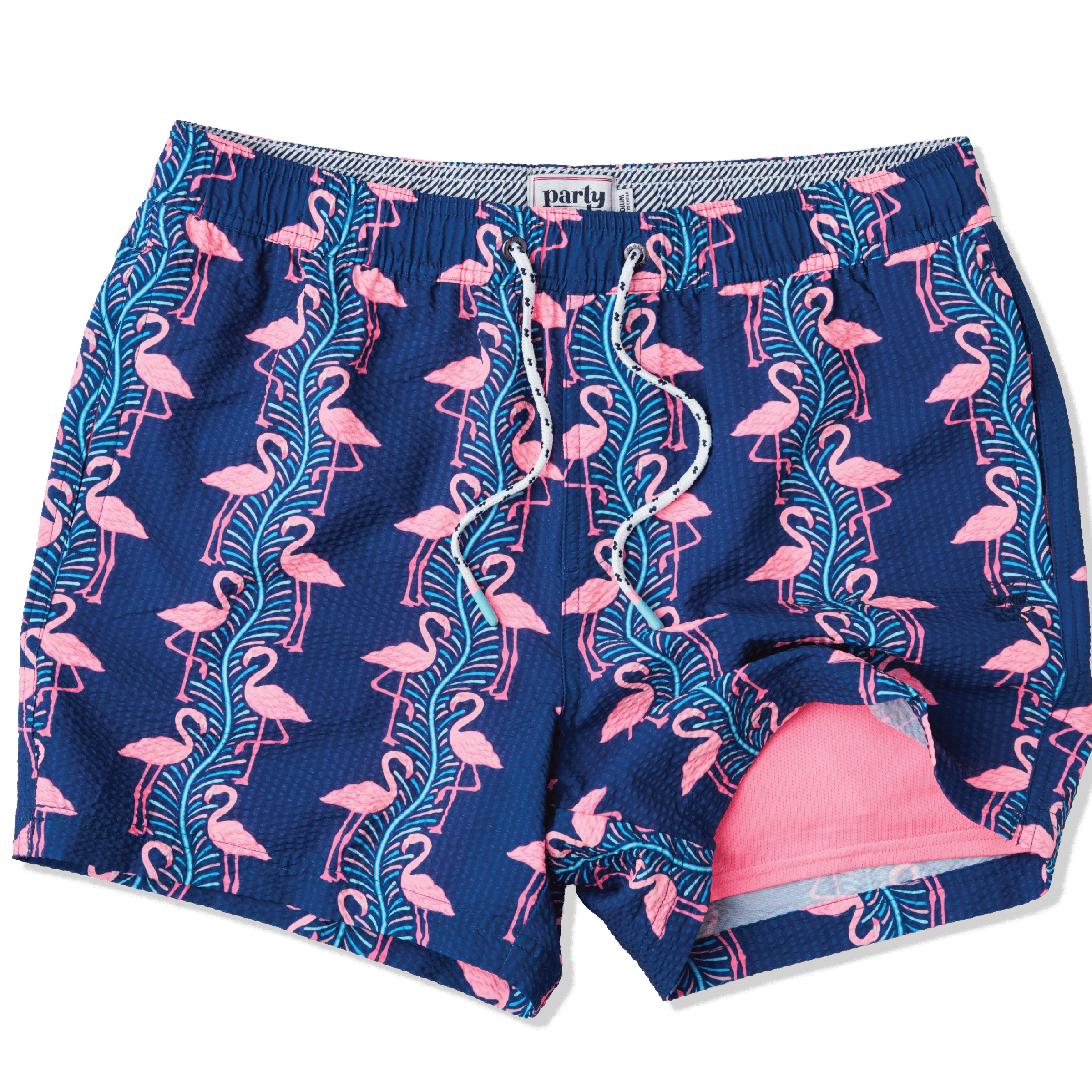 Flamingles in Navy Blue - Men's 5" Party Starter Shorts PARTY STARTER SHORT PARTY PANTS