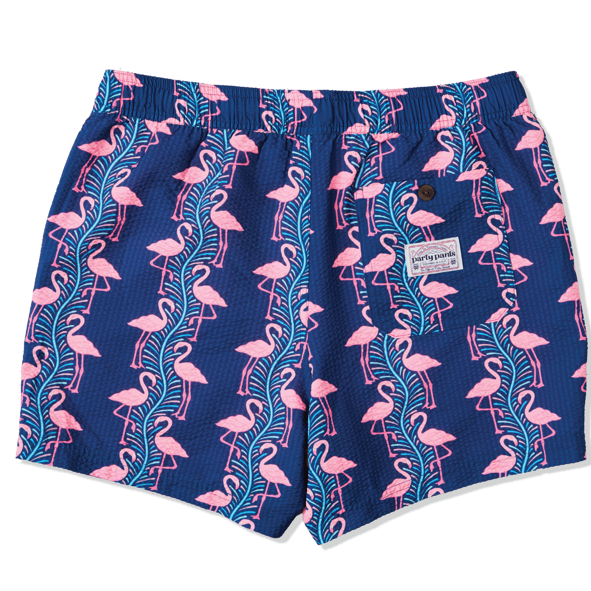 Flamingles in Navy Blue - Men's 5" Party Starter Shorts PARTY STARTER SHORT PARTY PANTS