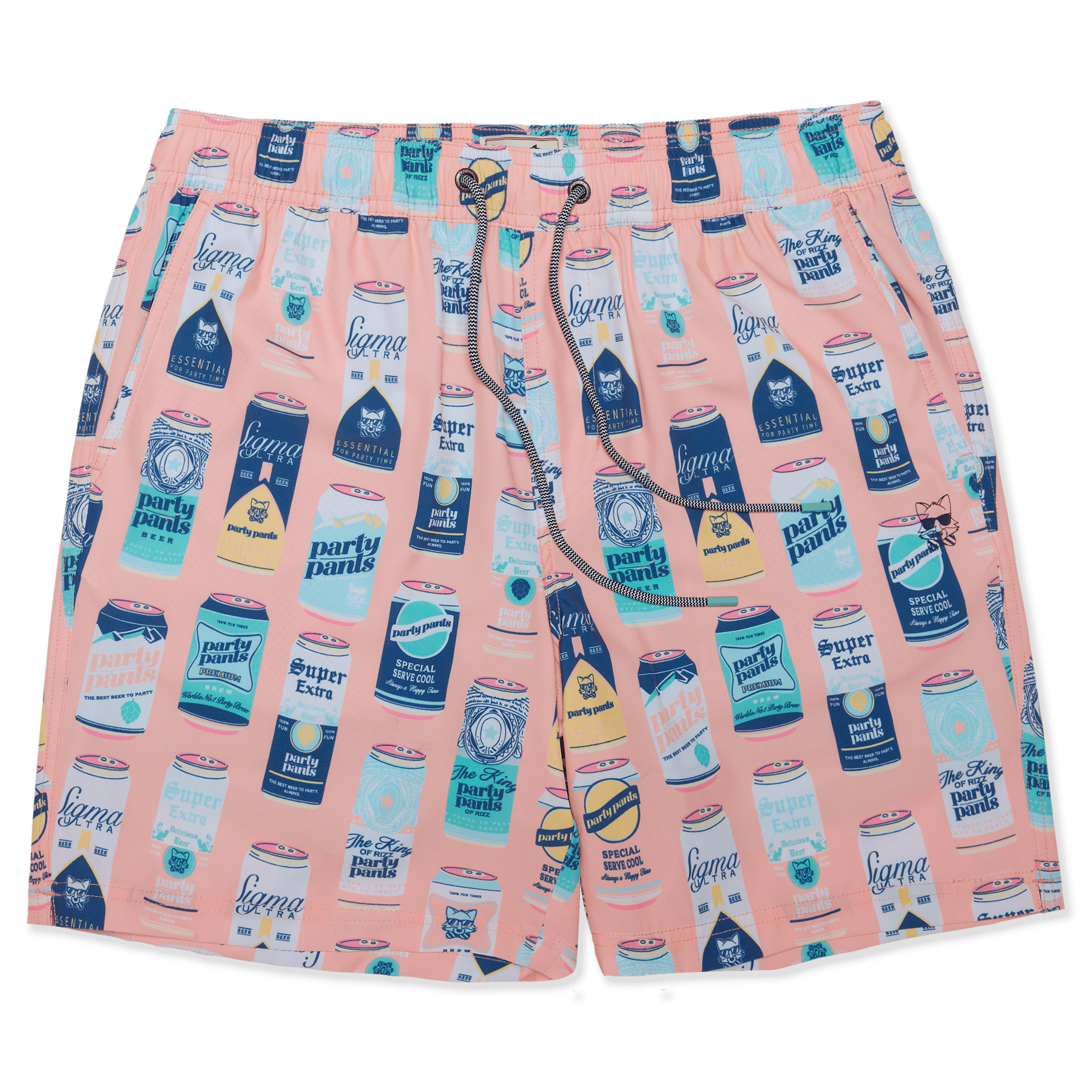 5" King Of Rizz Coral Happy Hour Short HAPPY HOUR SHORT PARTY PANTS