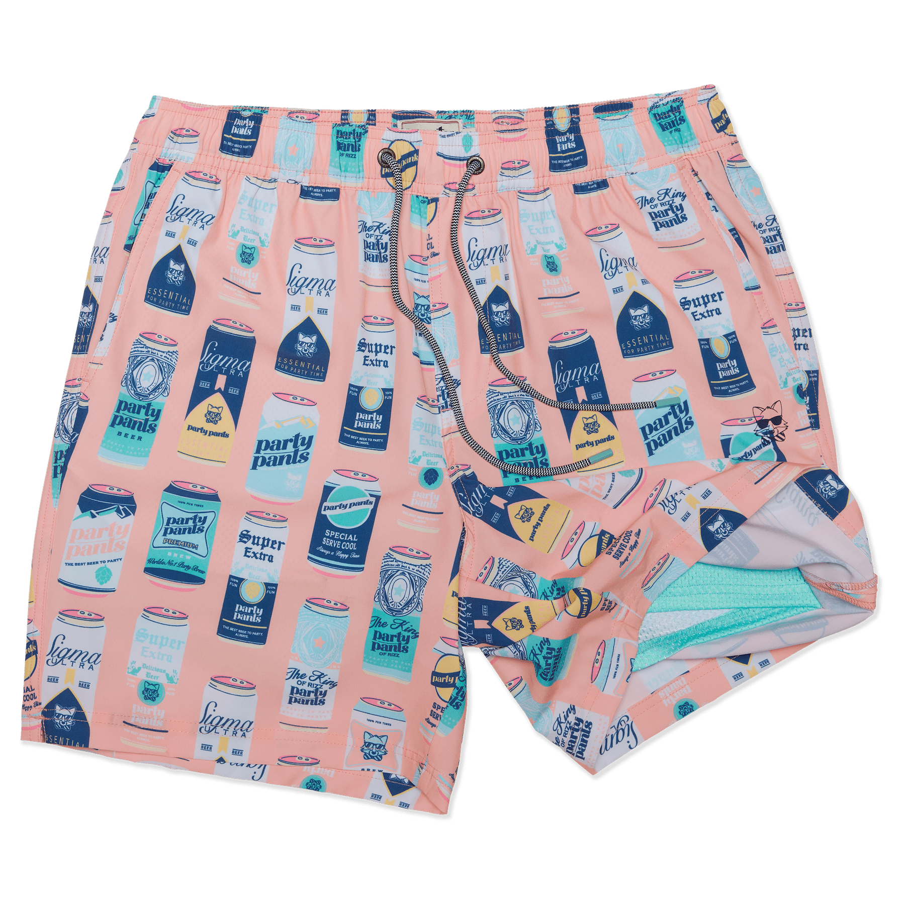 5" King Of Rizz Coral Happy Hour Short HAPPY HOUR SHORT PARTY PANTS