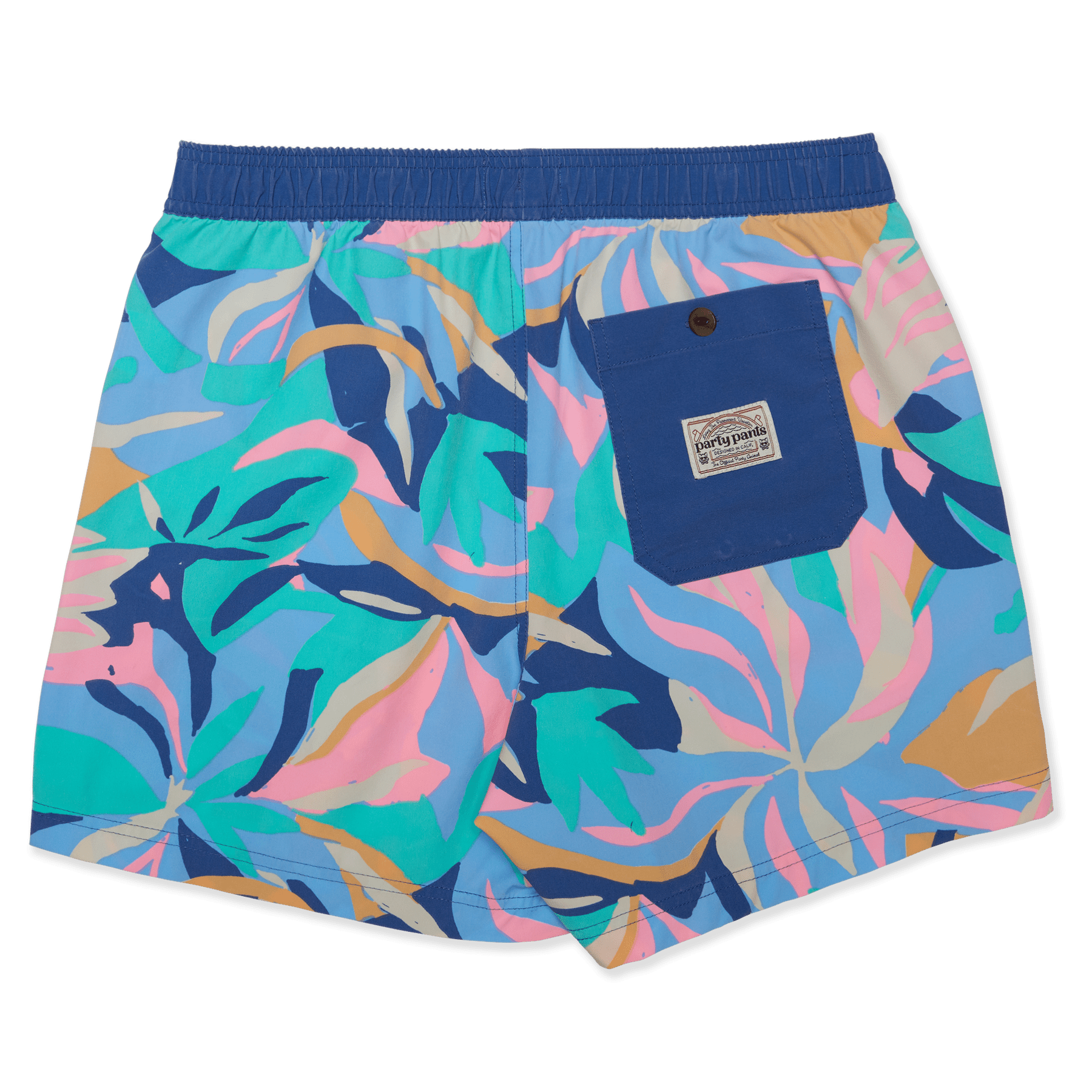 5" W-T-Floral Light Blue Party Starter Short PARTY STARTER SHORT PARTY PANTS