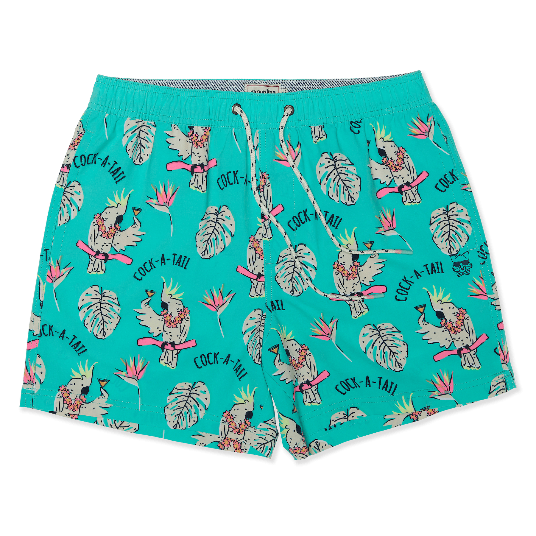 5" Cock-A-Tail Mint Green Party Starter Short PARTY STARTER SHORT PARTY PANTS