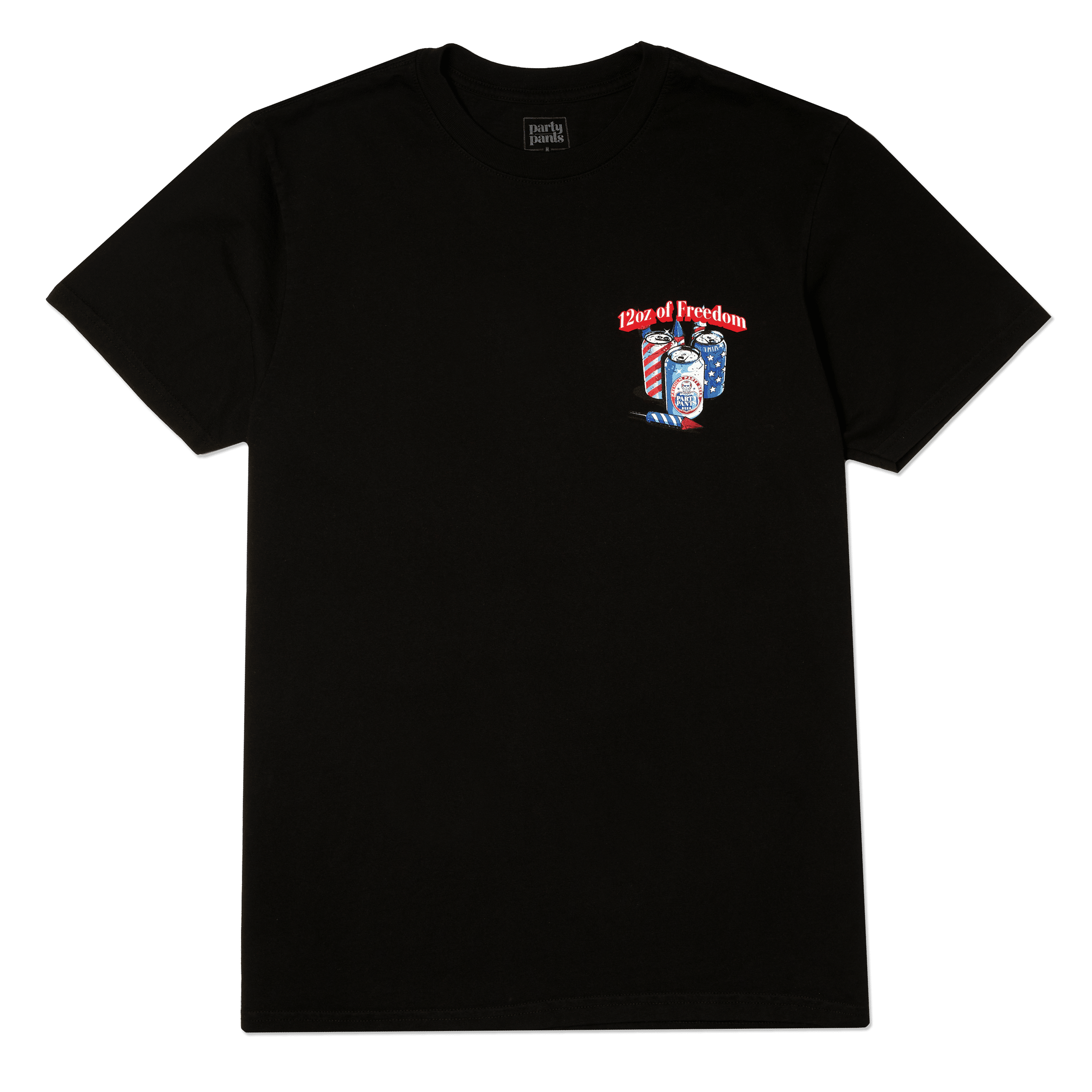 Men's Short Sleeve T- Shirt - 120z of Freedom Black TEES PARTY PANTS
