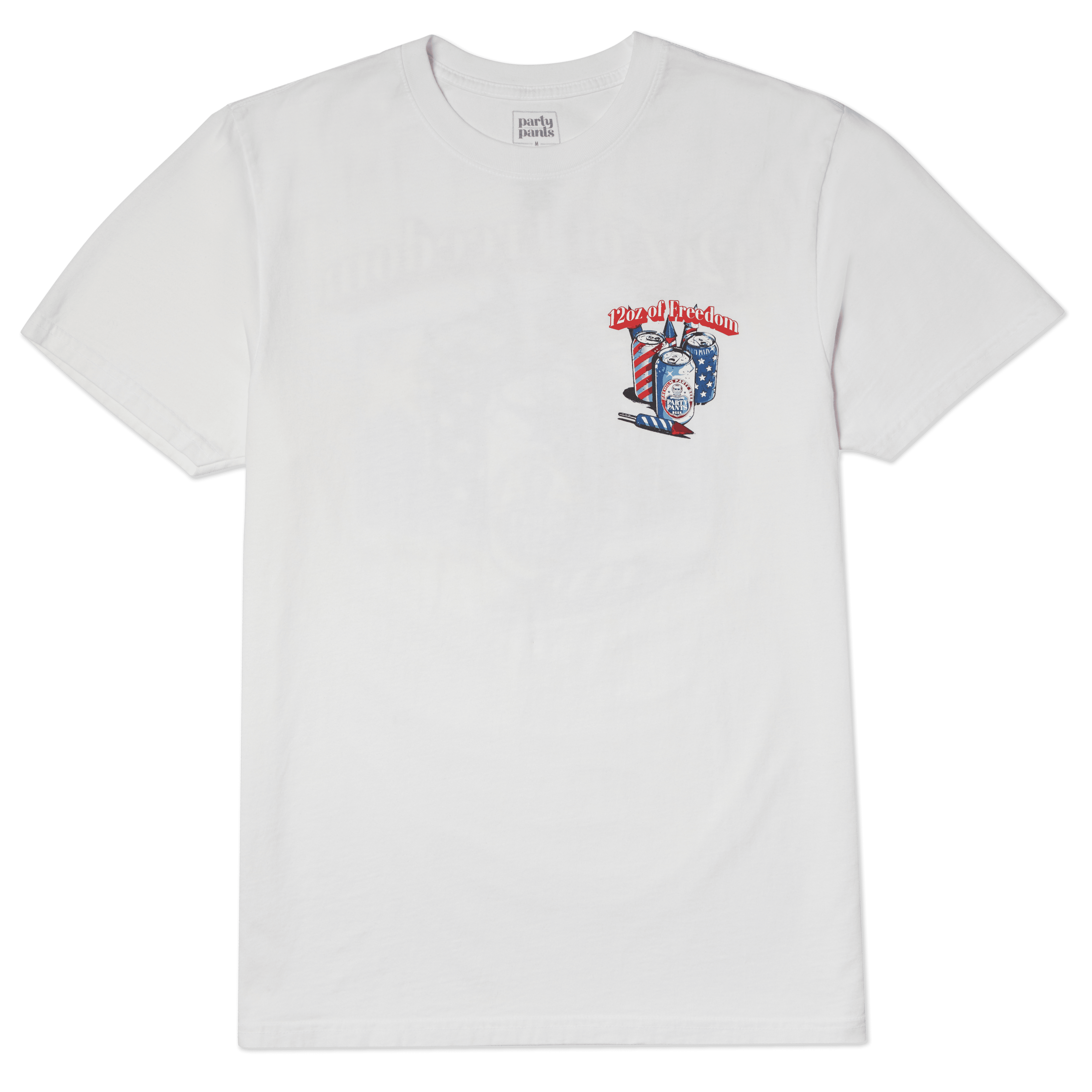 Men's Short Sleeve T- Shirt - 120z of Freedom White TEES PARTY PANTS