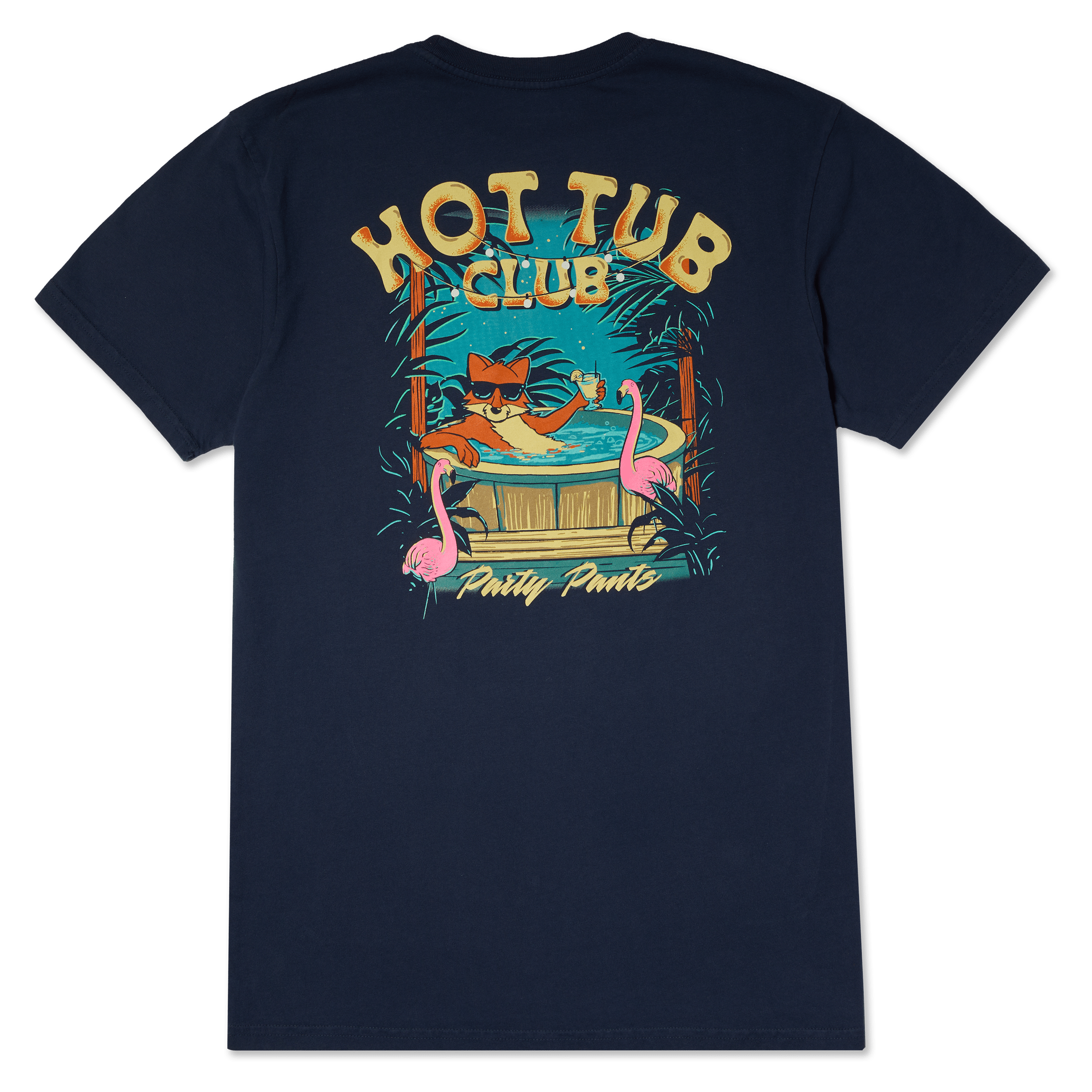Men's Short Sleeve T- Shirt - Hot Tub Club Navy Blue TEES PARTY PANTS