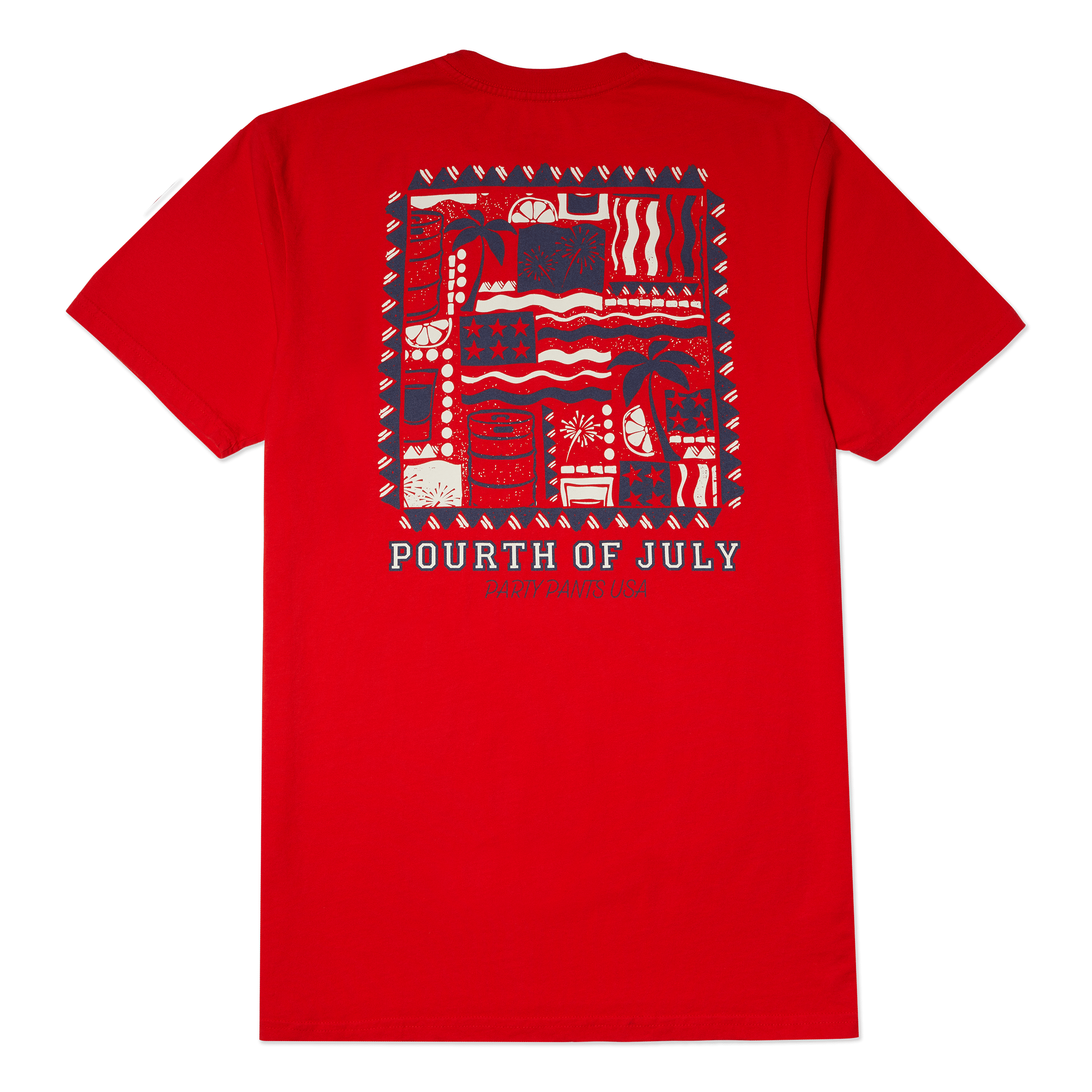Men's Short Sleeve T- Shirt - Pourth of July Red TEES PARTY PANTS