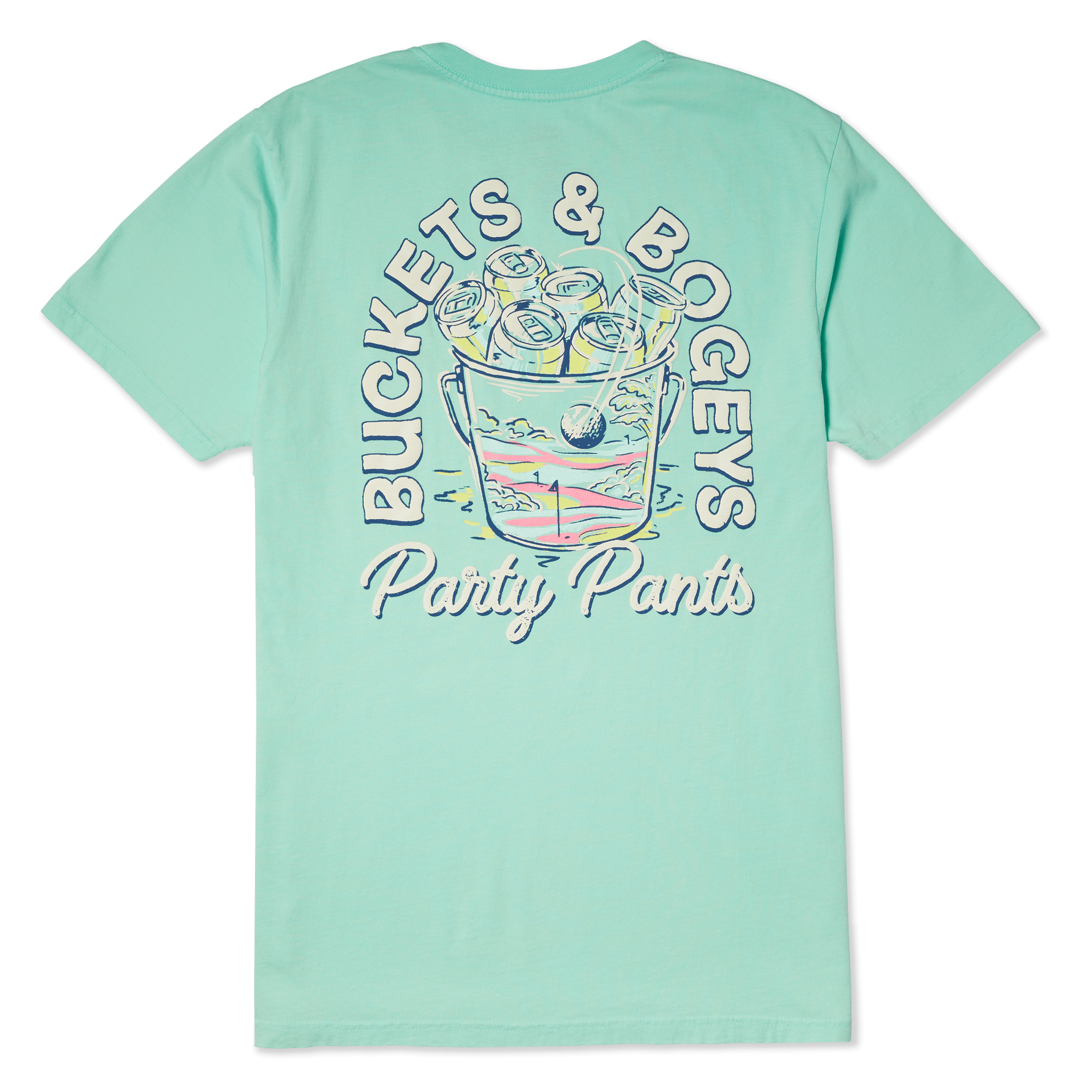 Men's Short Sleeve T- Shirt - Buckets and Bogeys Chalky Mint TEES PARTY PANTS