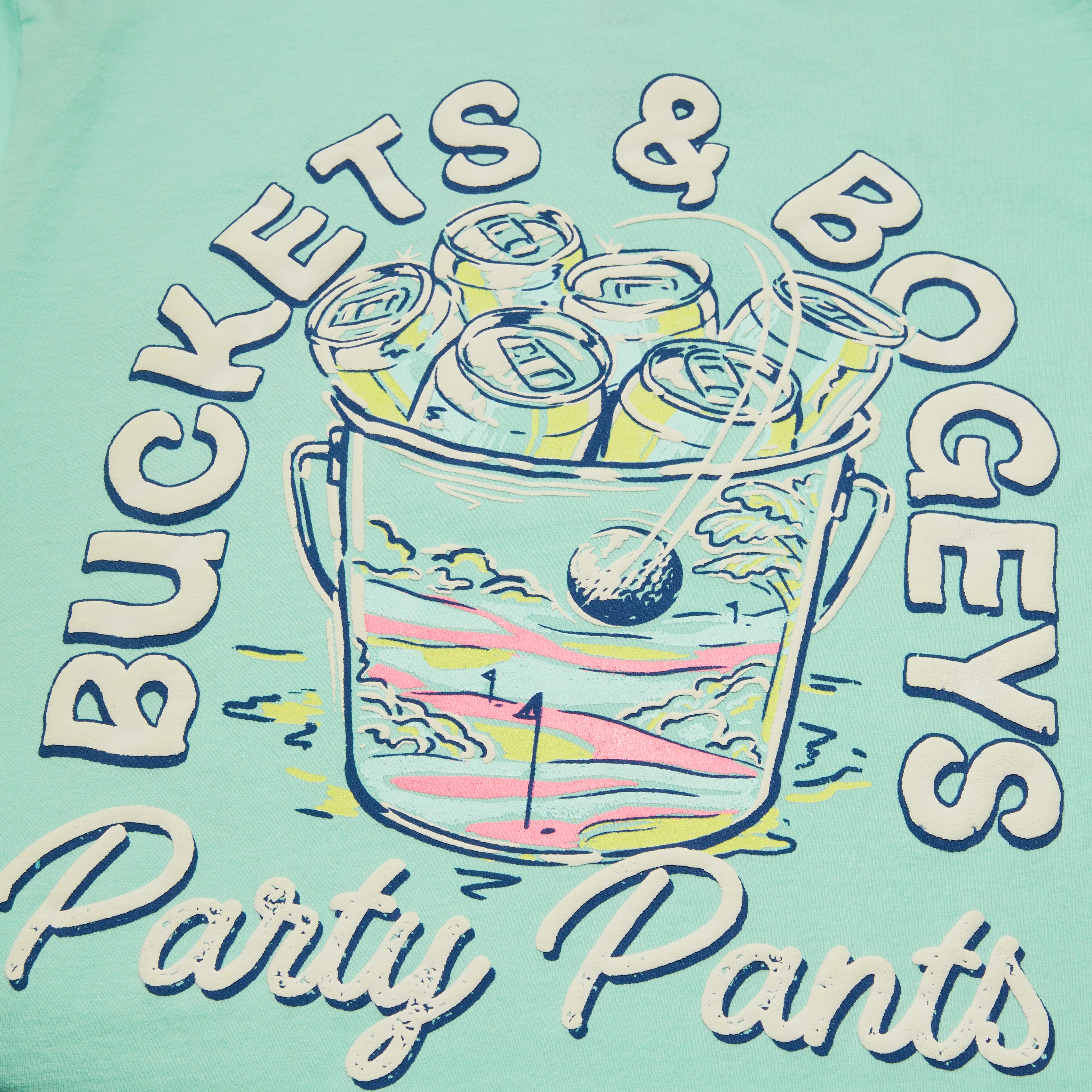 Men's Short Sleeve T- Shirt - Buckets and Bogeys Chalky Mint TEES PARTY PANTS