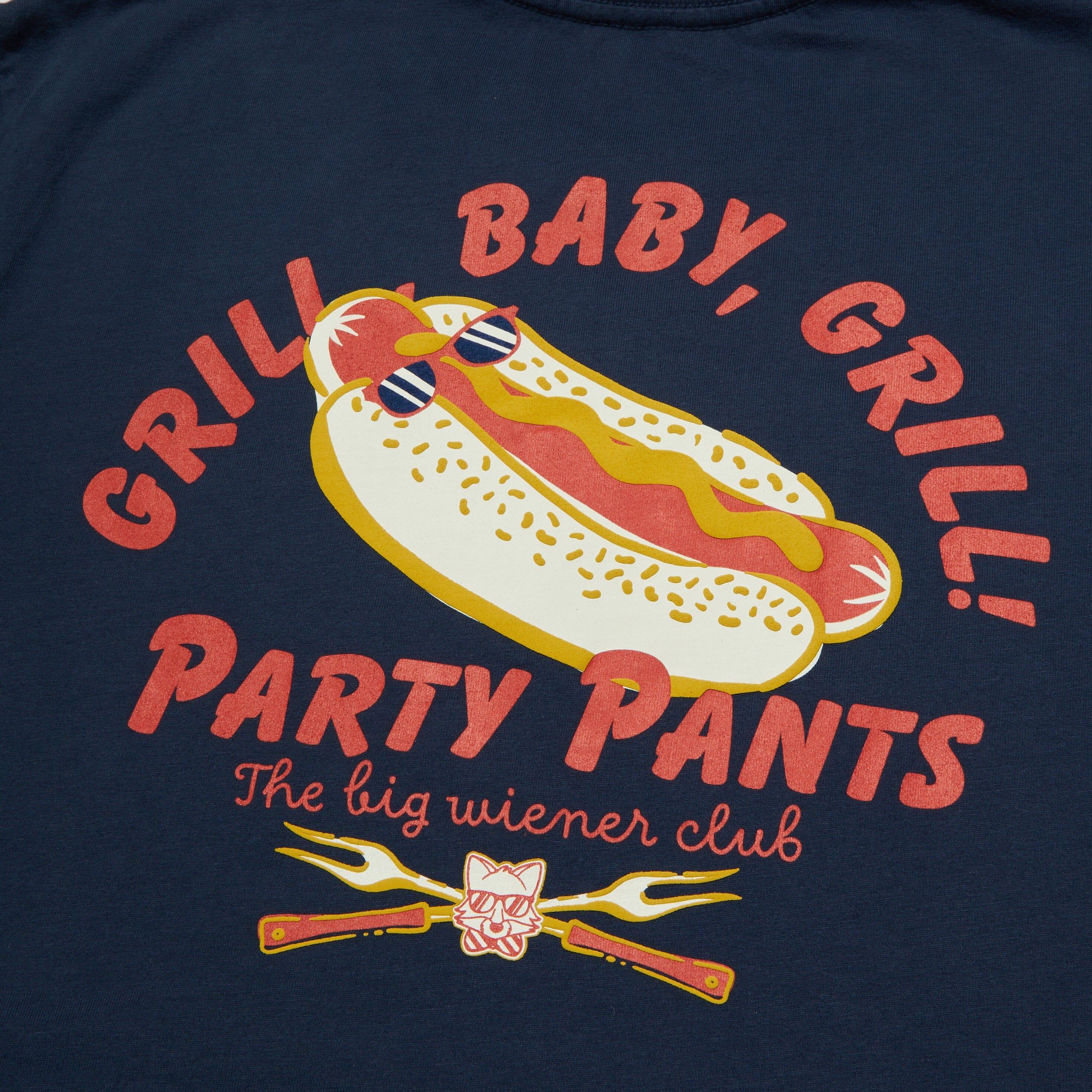 Men's Short Sleeve T- Shirt - Big Weiner Club Navy Blue TEES PARTY PANTS