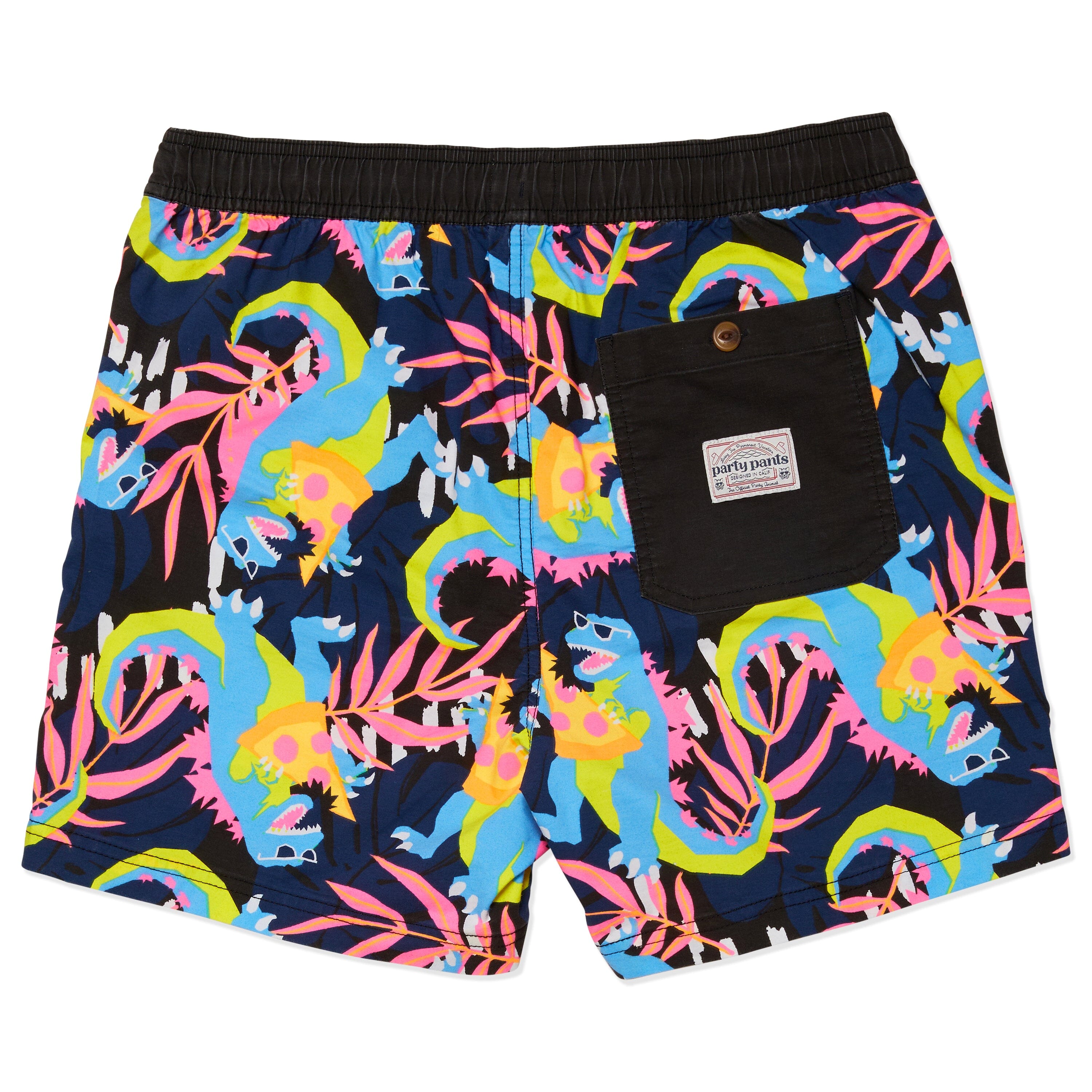 DINO MUNCHIES PARTY STARTER SHORT - BLACK PRINTED SHORTS PARTY PANTS 