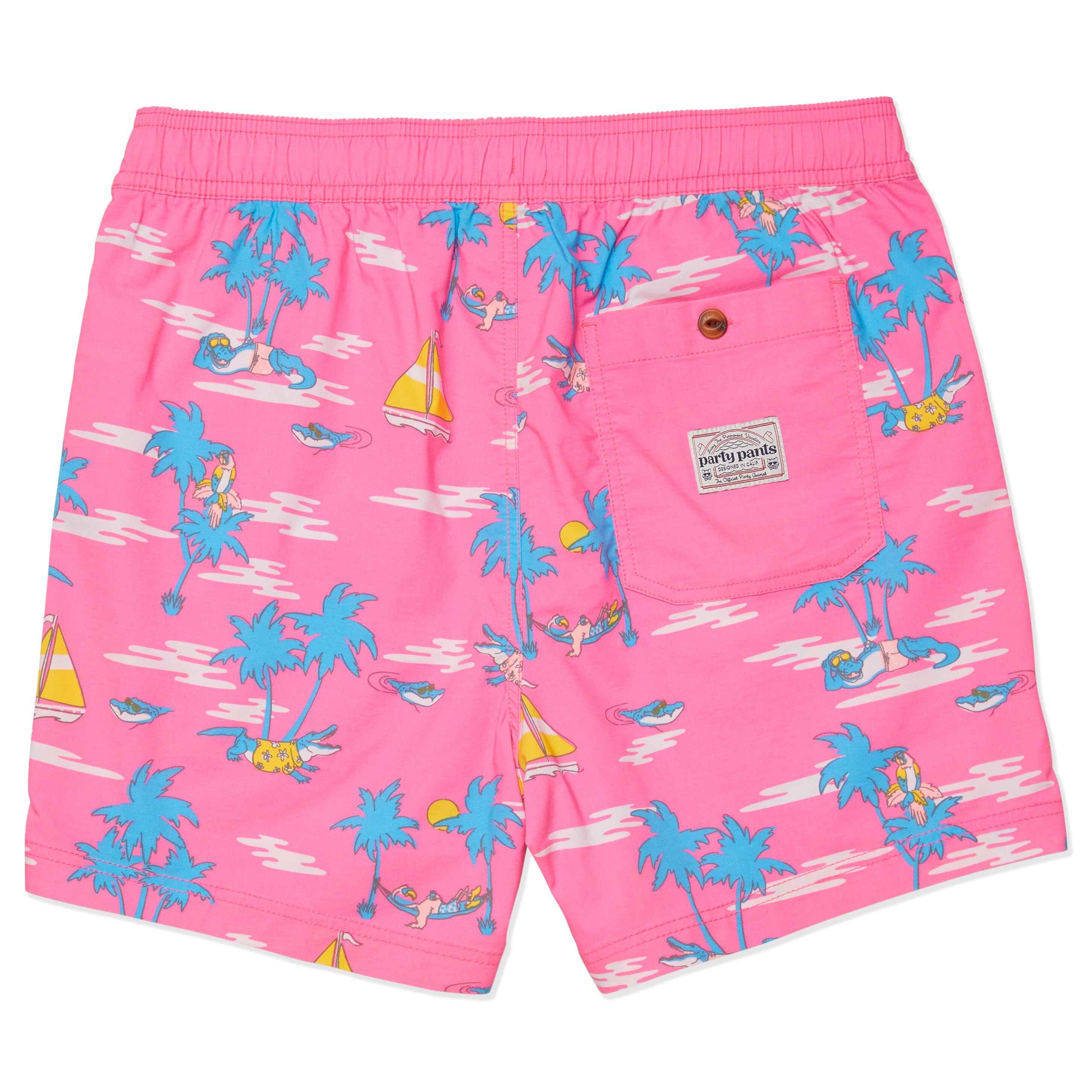 GATOR DONE PARTY STARTER SHORT - PINK PRINTED SHORTS PARTY PANTS