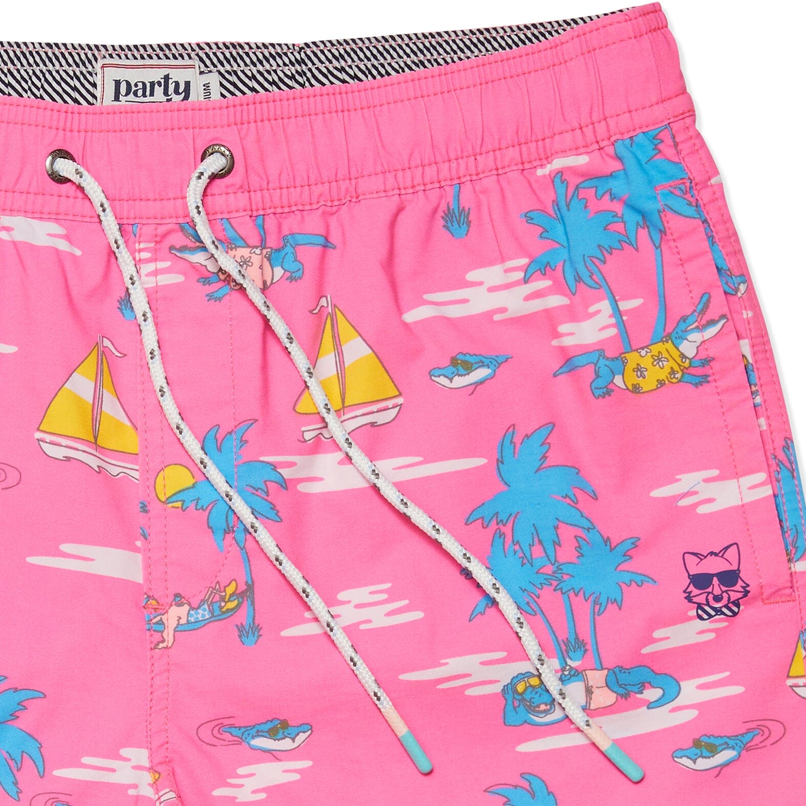 GATOR DONE PARTY STARTER SHORT - PINK PRINTED SHORTS PARTY PANTS