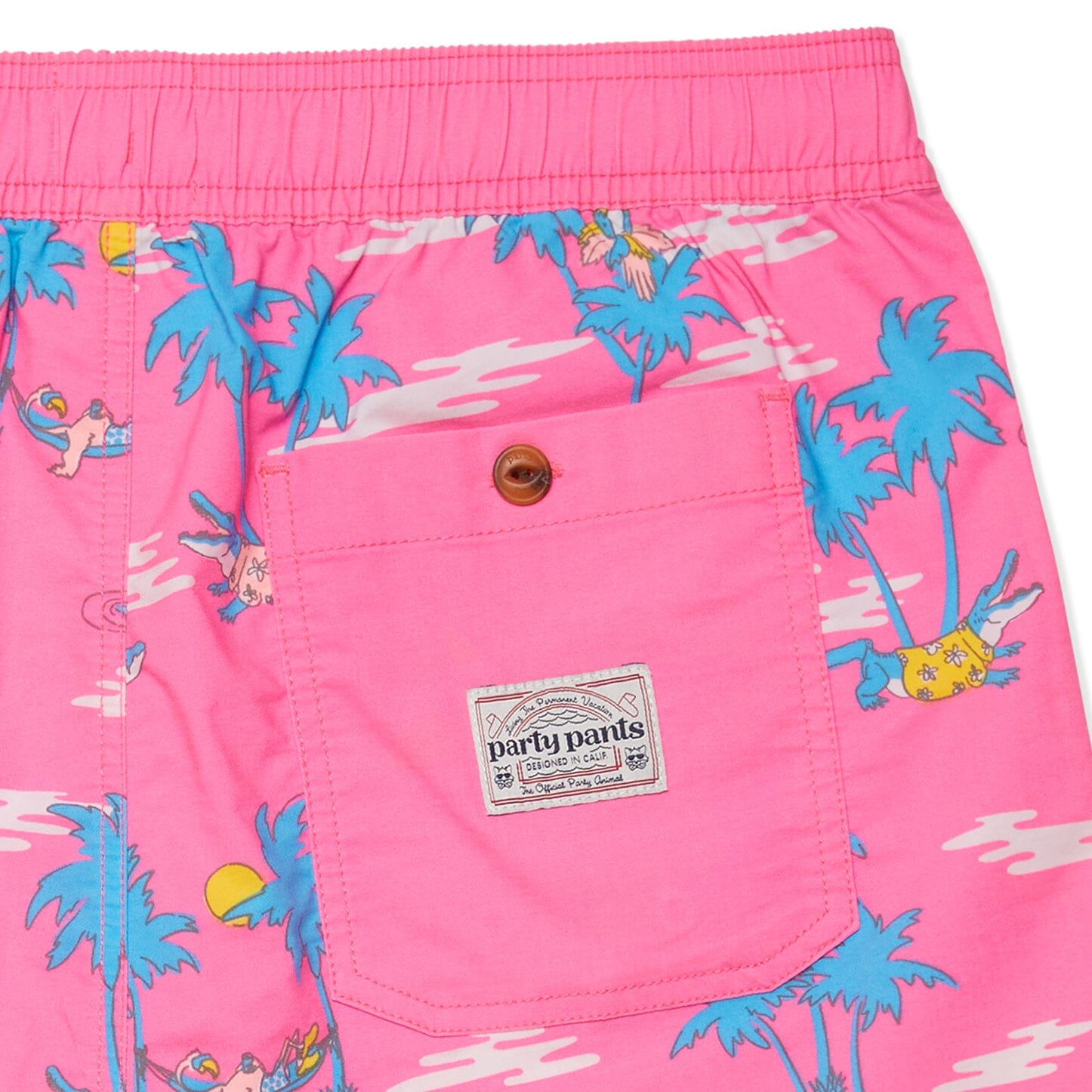 GATOR DONE PARTY STARTER SHORT - PINK PRINTED SHORTS PARTY PANTS