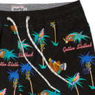 GETTIN' SLOTHED PARTY STARTER SHORT - BLACK PRINTED SHORTS PARTY PANTS 
