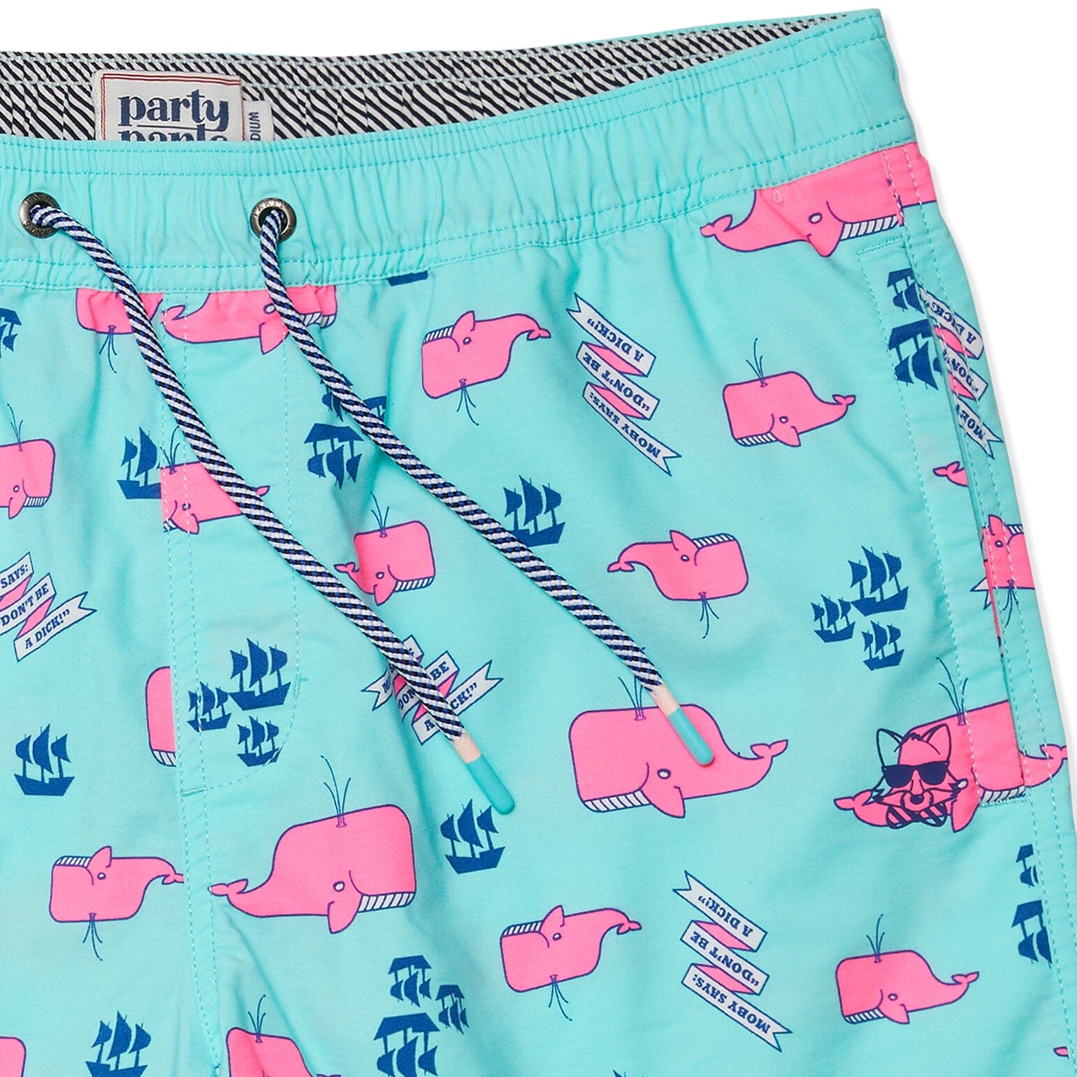 MOBY PARTY STARTER SHORT - MINT GREEN PRINTED SHORTS PARTY PANTS 