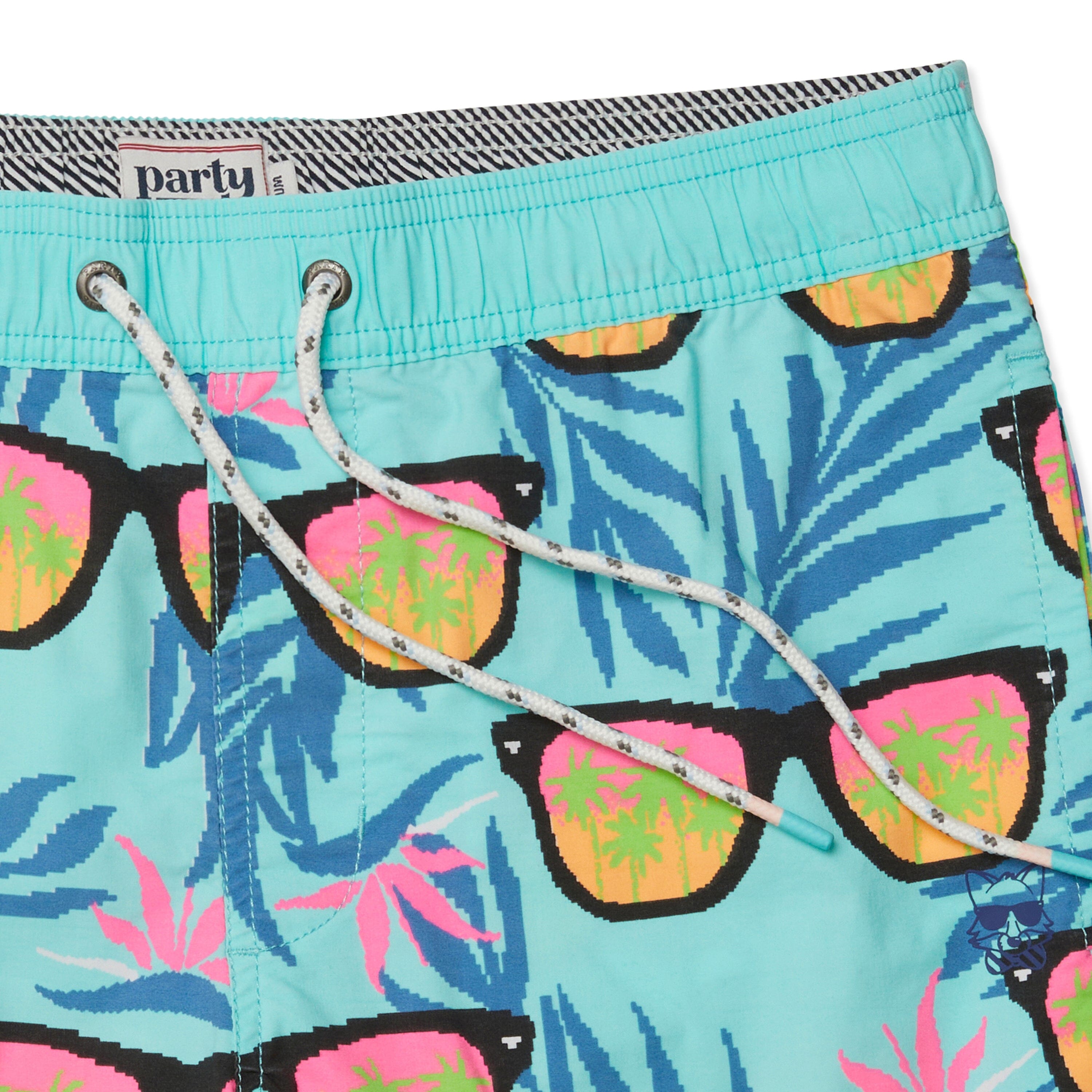 SHADY PARTY STARTER SHORT - MINT GREEN PRINTED SHORTS PARTY PANTS 