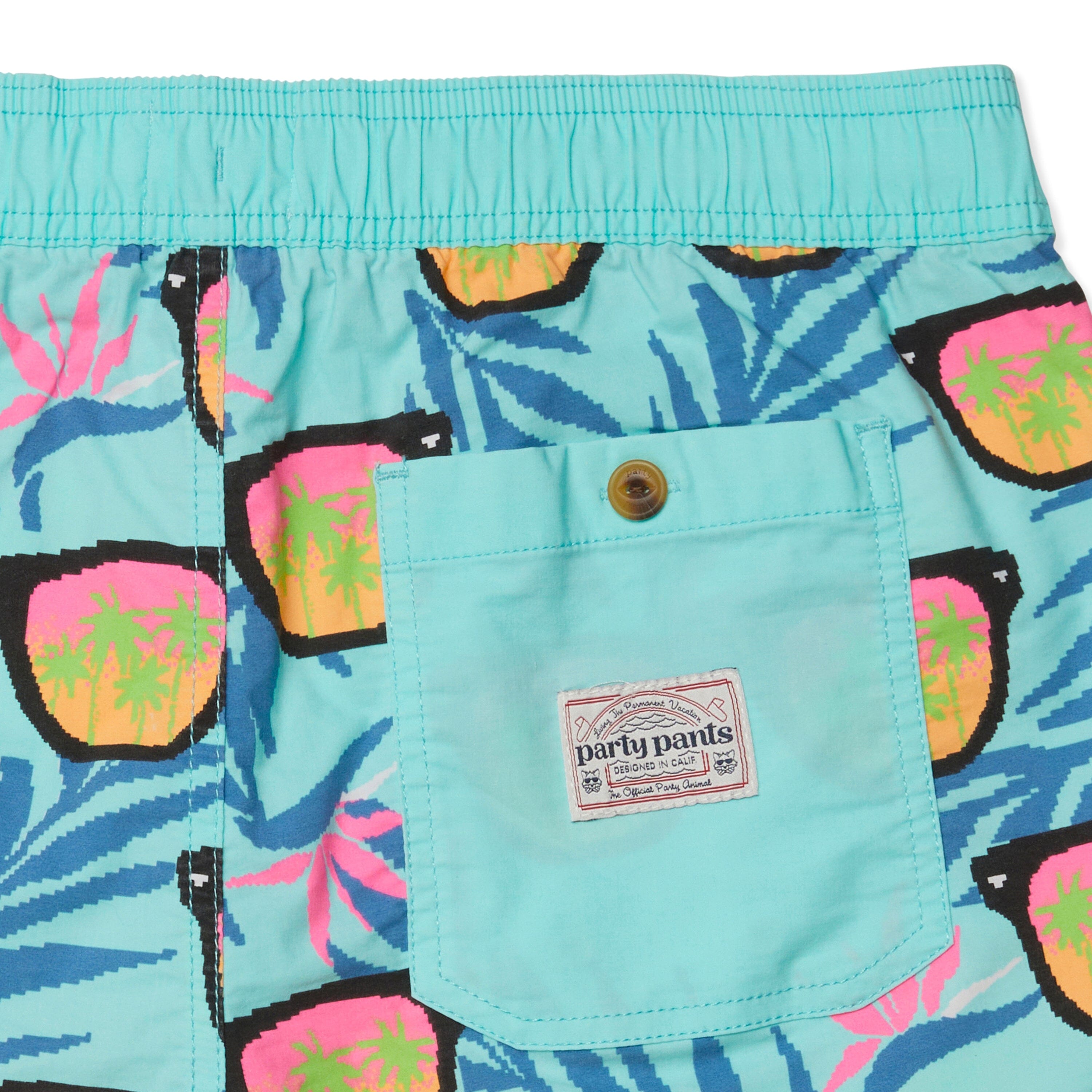 SHADY PARTY STARTER SHORT - MINT GREEN PRINTED SHORTS PARTY PANTS 