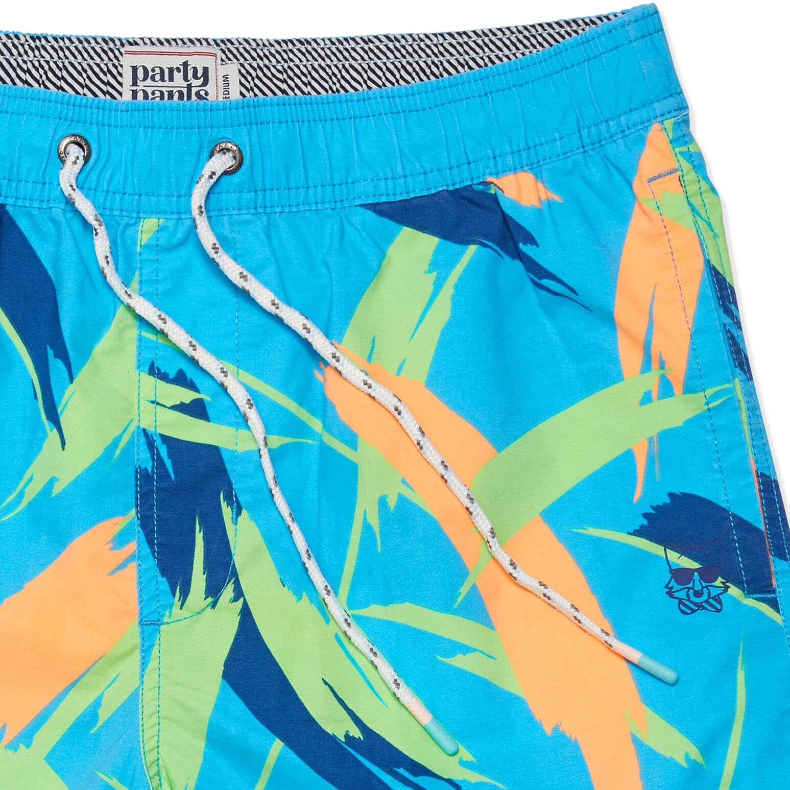 STROKER PARTY STARTER SHORT - NEON BLUE PRINTED SHORTS PARTY PANTS 
