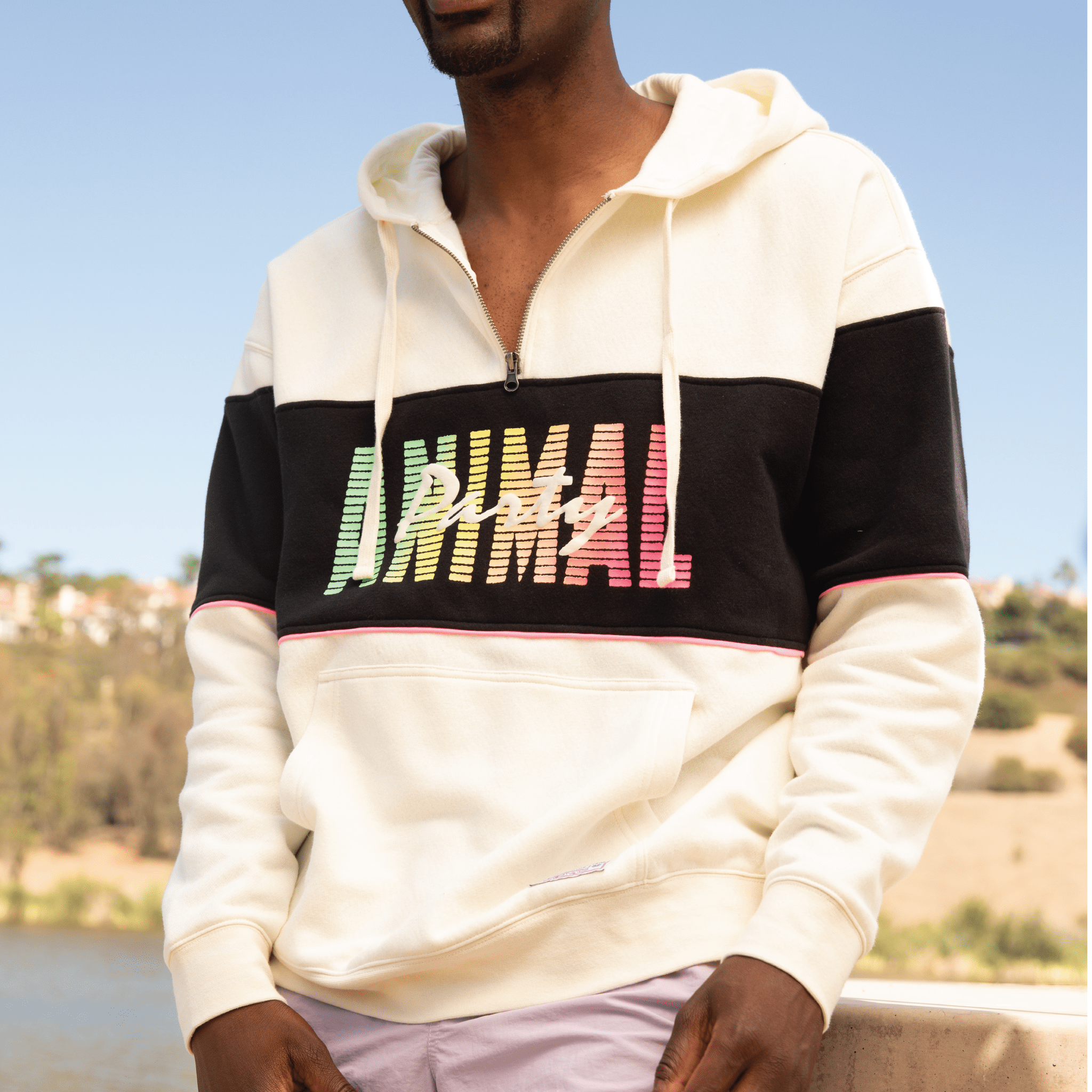 HALF TIME COLORBLOCK HOODIE SALE TOPS PARTY PANTS
