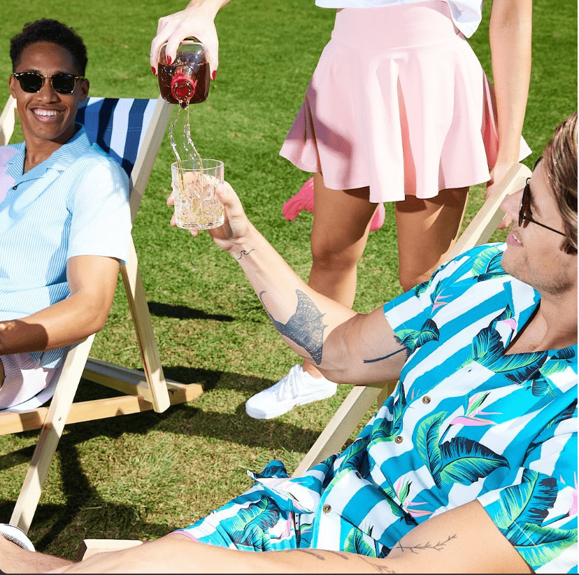 Two guys wearing cabana sets