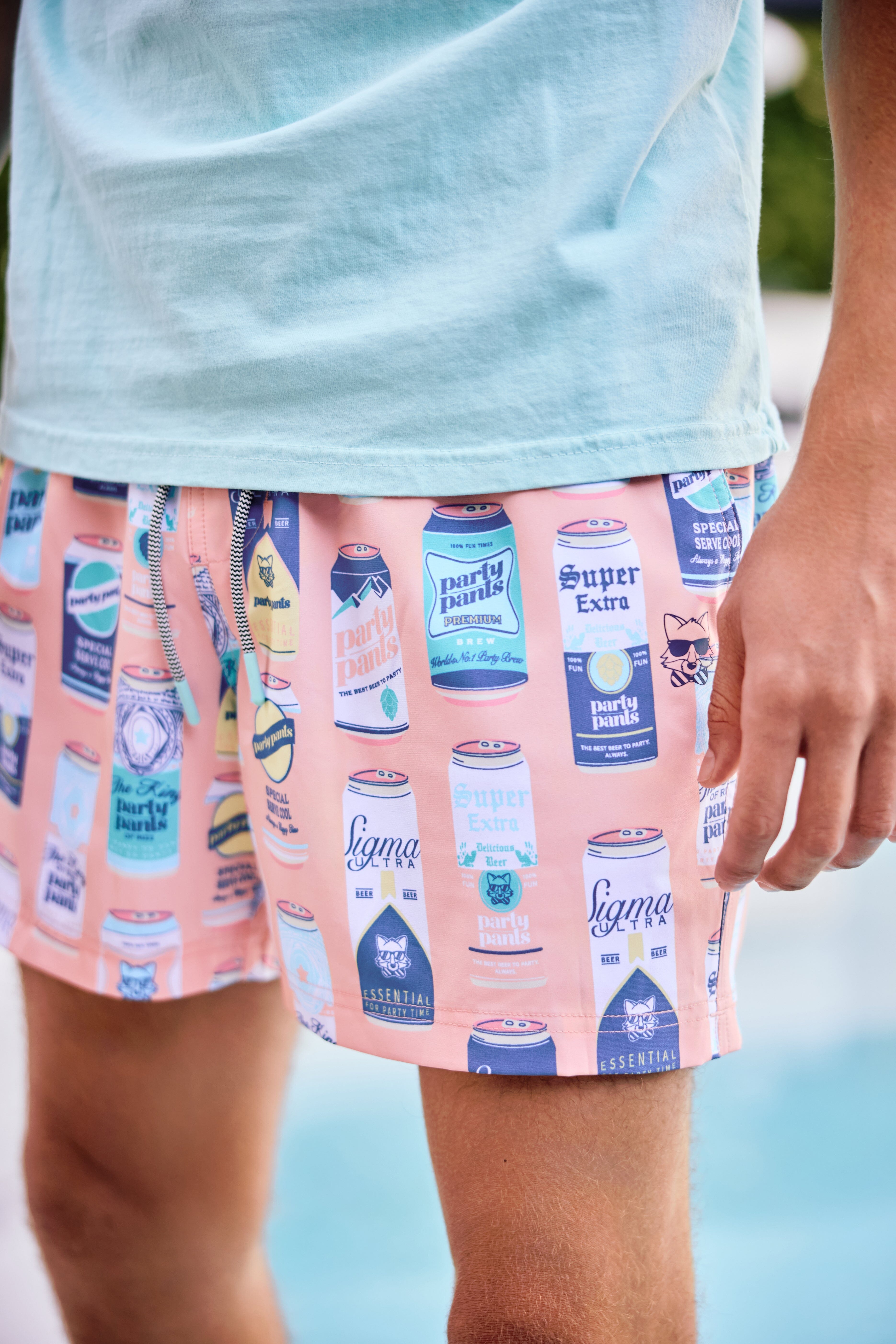 5" King Of Rizz Coral Happy Hour Short HAPPY HOUR SHORT PARTY PANTS 