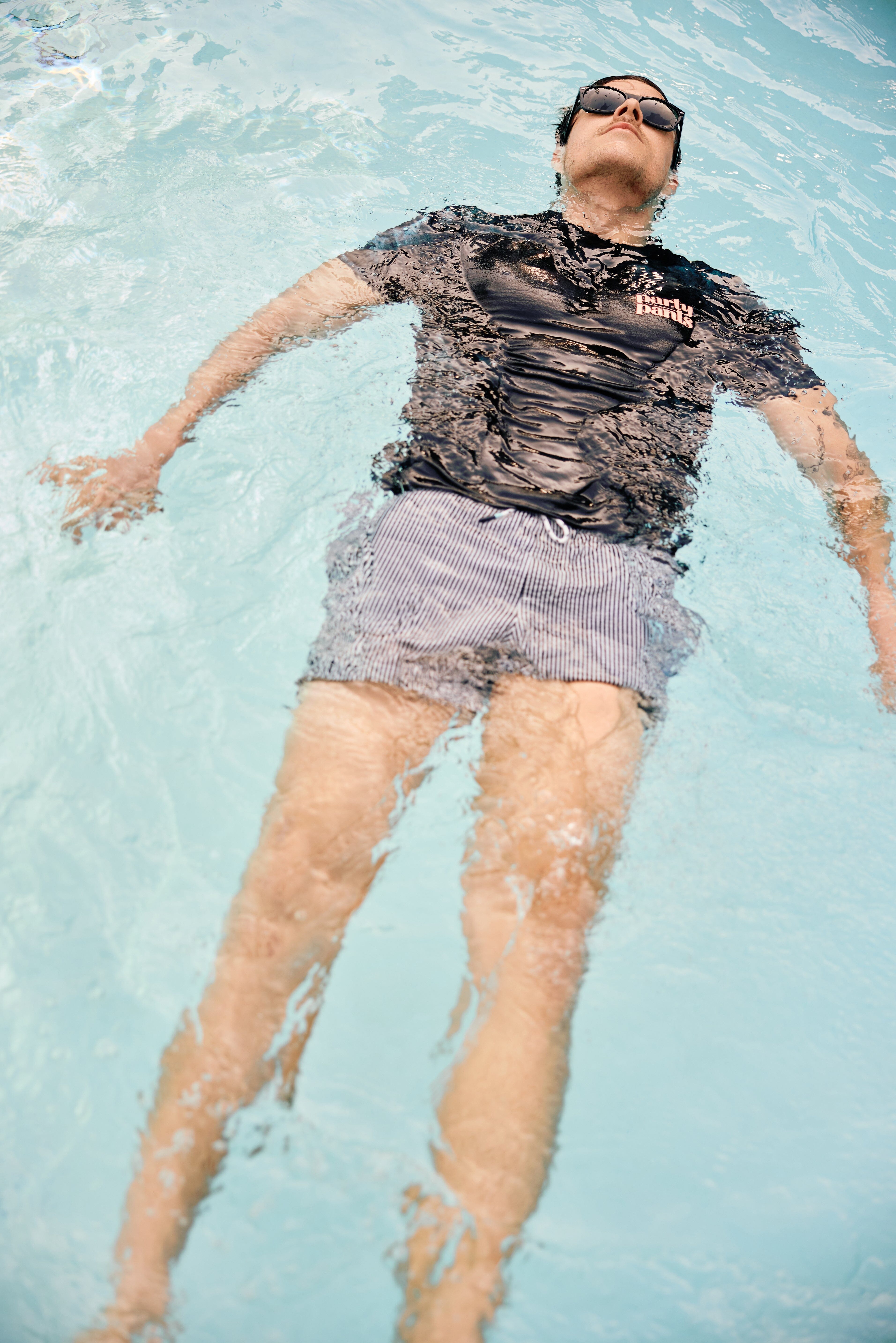 5" Striped Black Party Starter Lined Short PARTY STARTER SHORT PARTY PANTS 