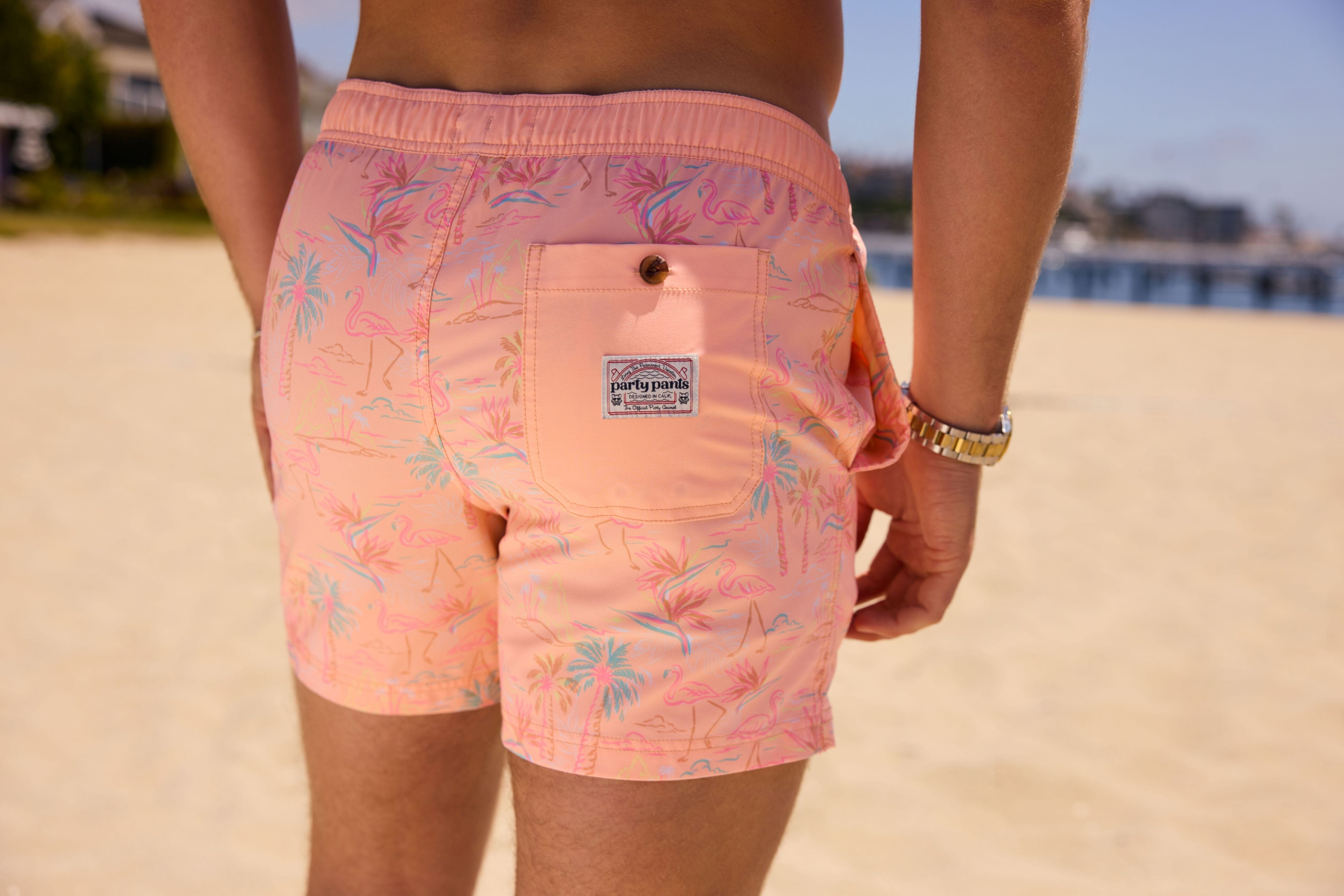 Whatha Flock in Coral - Men's 5" Party Starter Shorts Party Starter Short PARTY PANTS 
