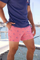 Stars and Stripes Embroidered in Red - Men's 5" Party Starter Shorts Party Starter Short PARTY PANTS 