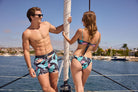 Sweet Leaf in Black - Men's 5" Happy Hour Swim Trunks PARTY PANTS PARTY PANTS 