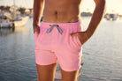 Solid Neon Pink - Men's 7" Happy Hour Swim Trunks HAPPY HOUR SHORT PARTY PANTS 